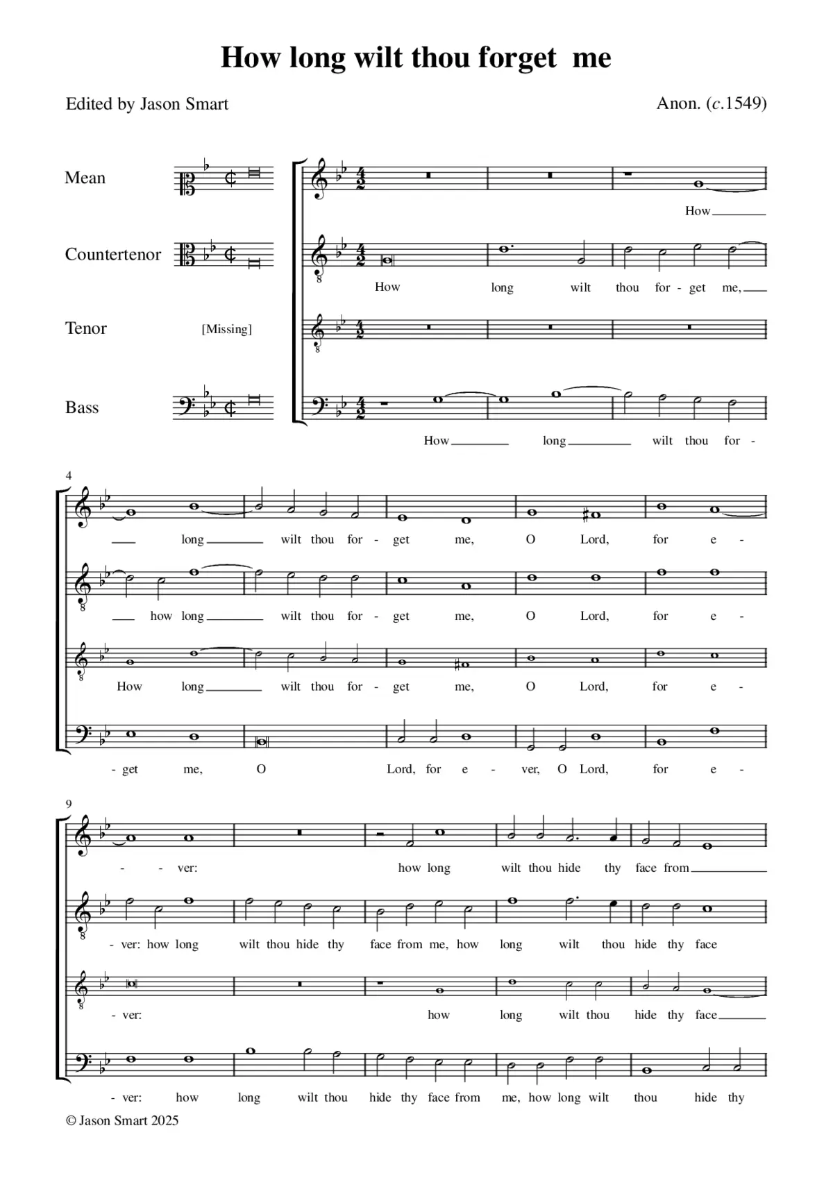 How long wilt thou forget me - Page 1