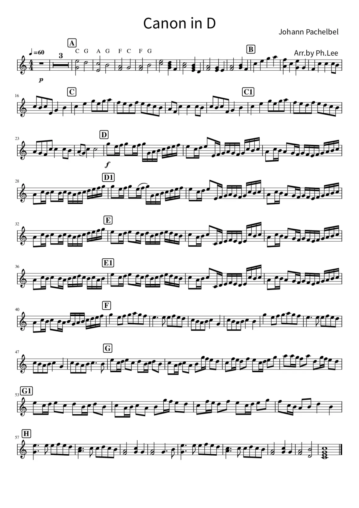 Canon and Gigue in D major P.37 - Page 1