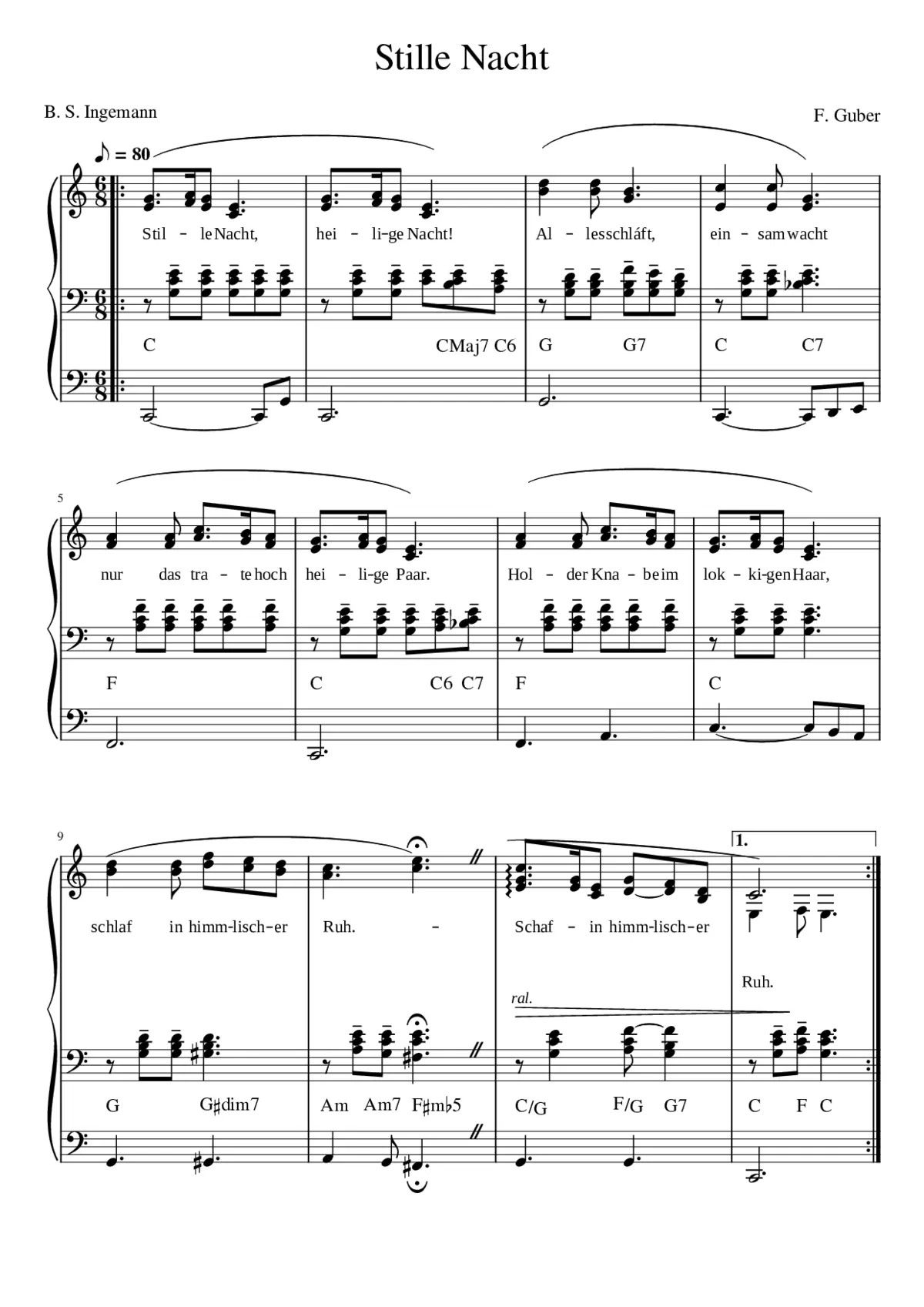 Stille Nacht heilige Nacht H.145 - Page 1