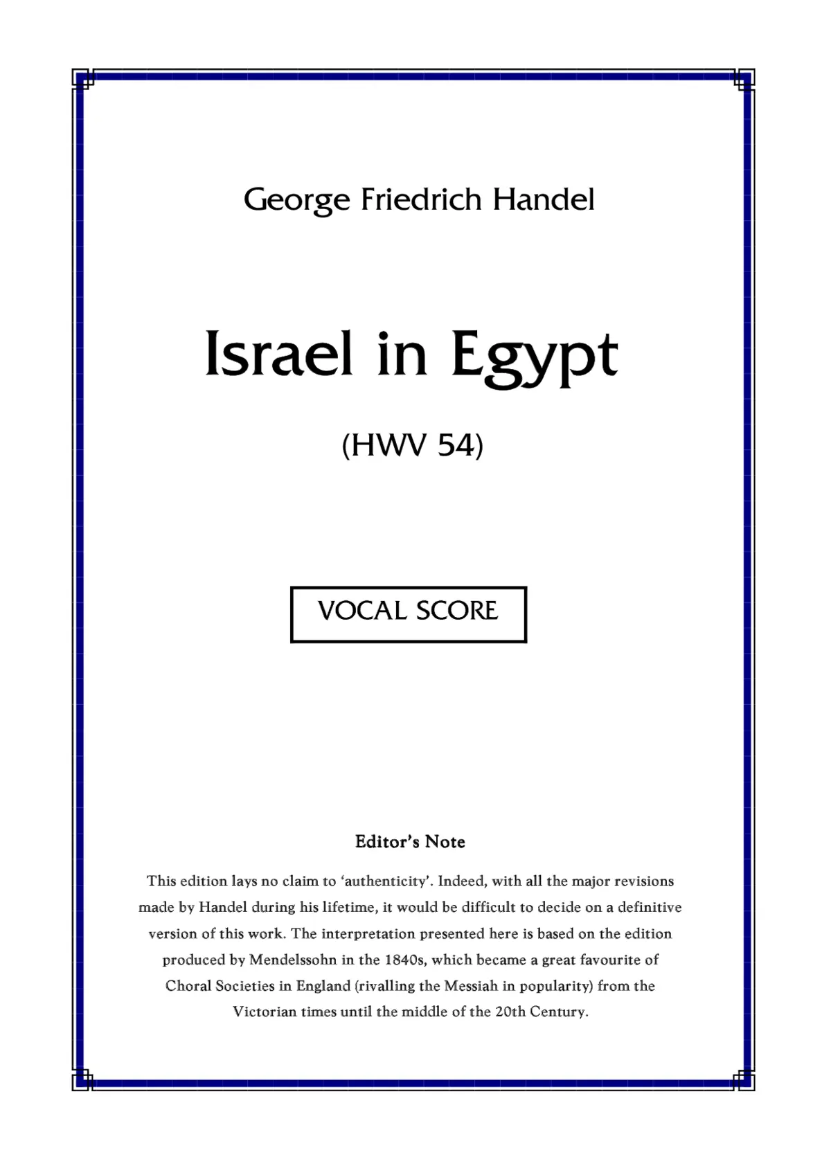 Israel in Egypt, HWV 54 - Page 1