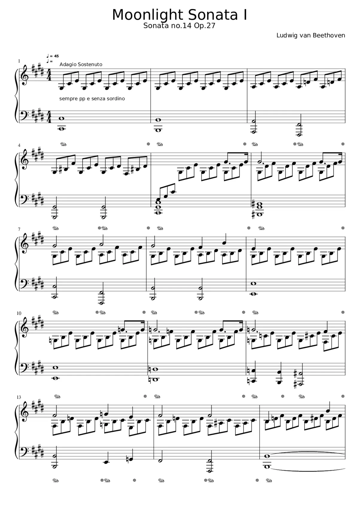 Piano Sonata No.14 Op.27 No.2 - Page 1