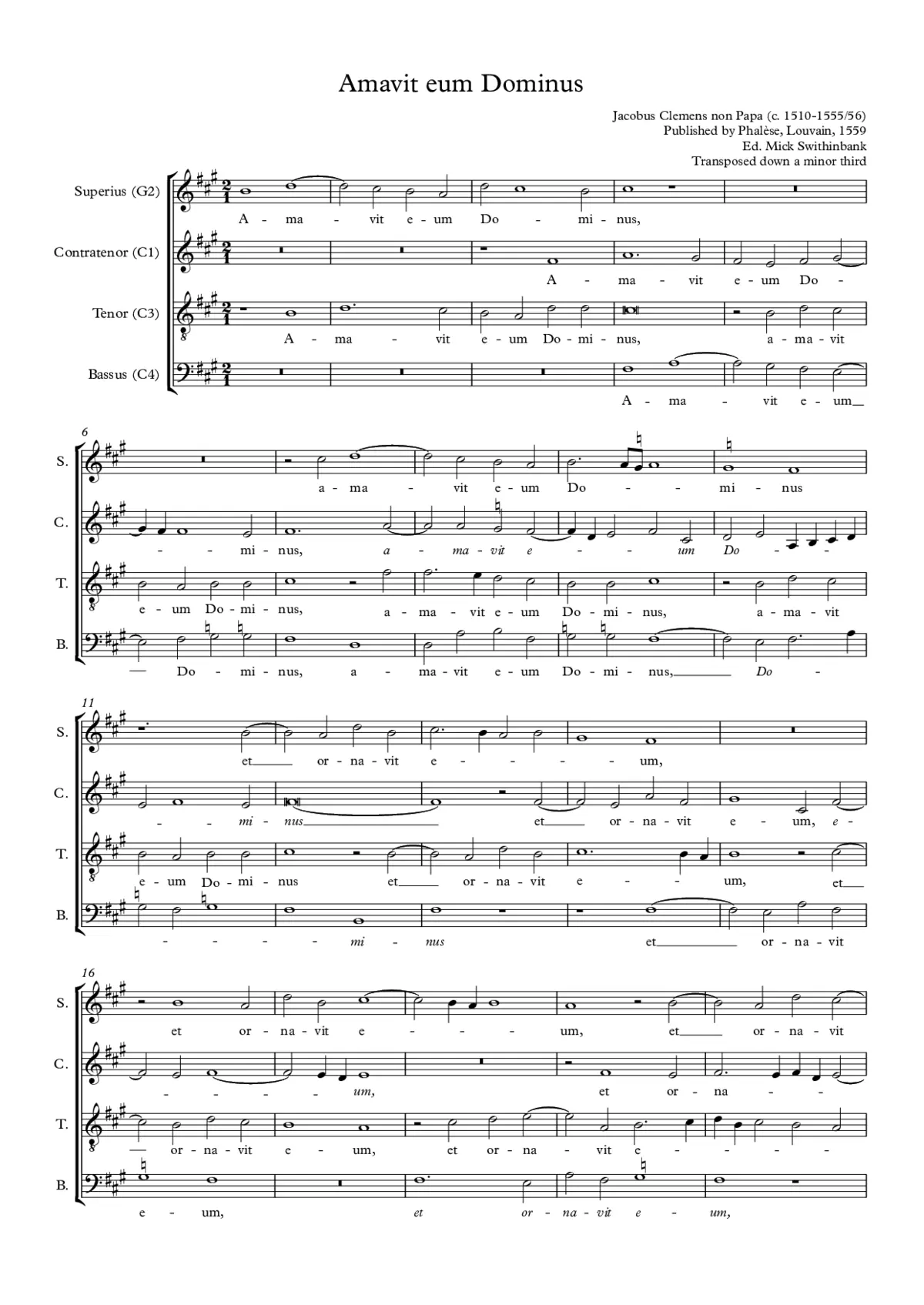 Amavit eum Dominus - Page 1