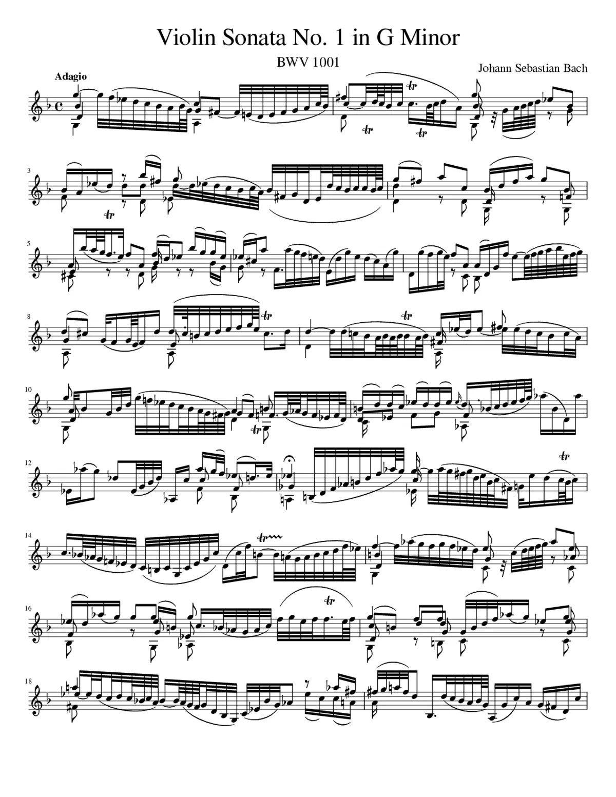 Violin Sonata No.1 in G minor BWV 1001 - Page 1