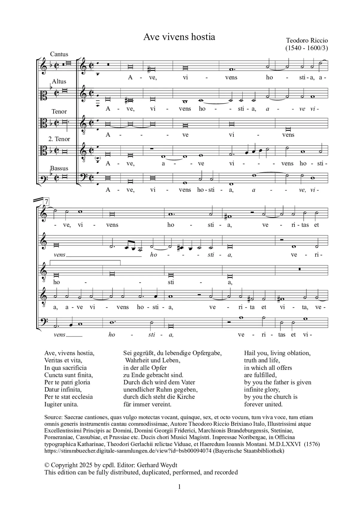 Ave vivens hostia - Page 1