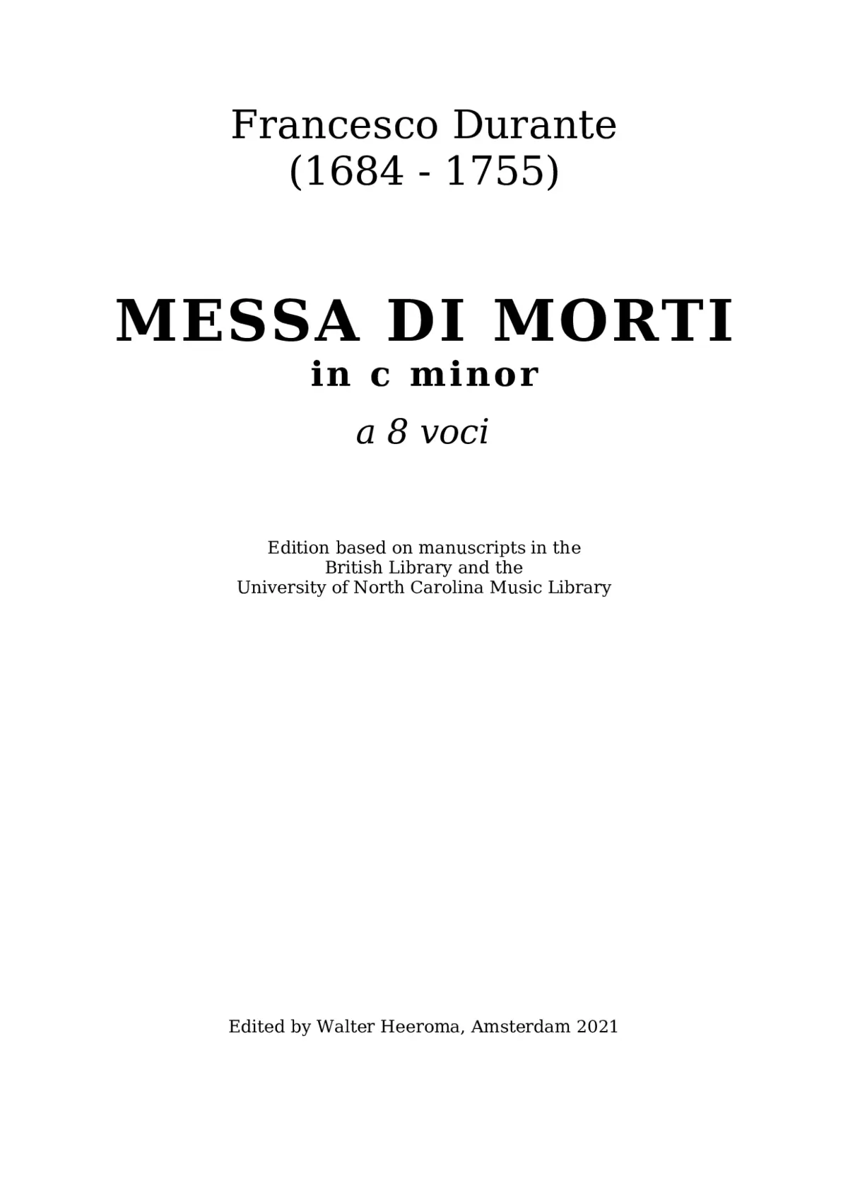 Messa di Morti (c minor) - Page 1