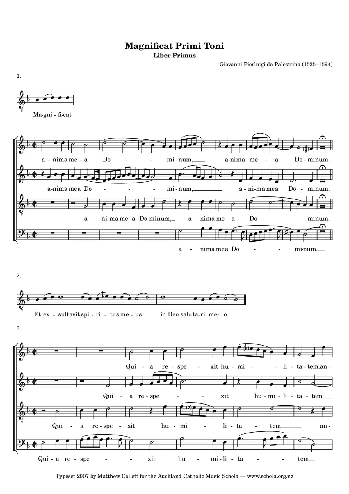 Magnificat Primi Toni a 4, impares - Page 1