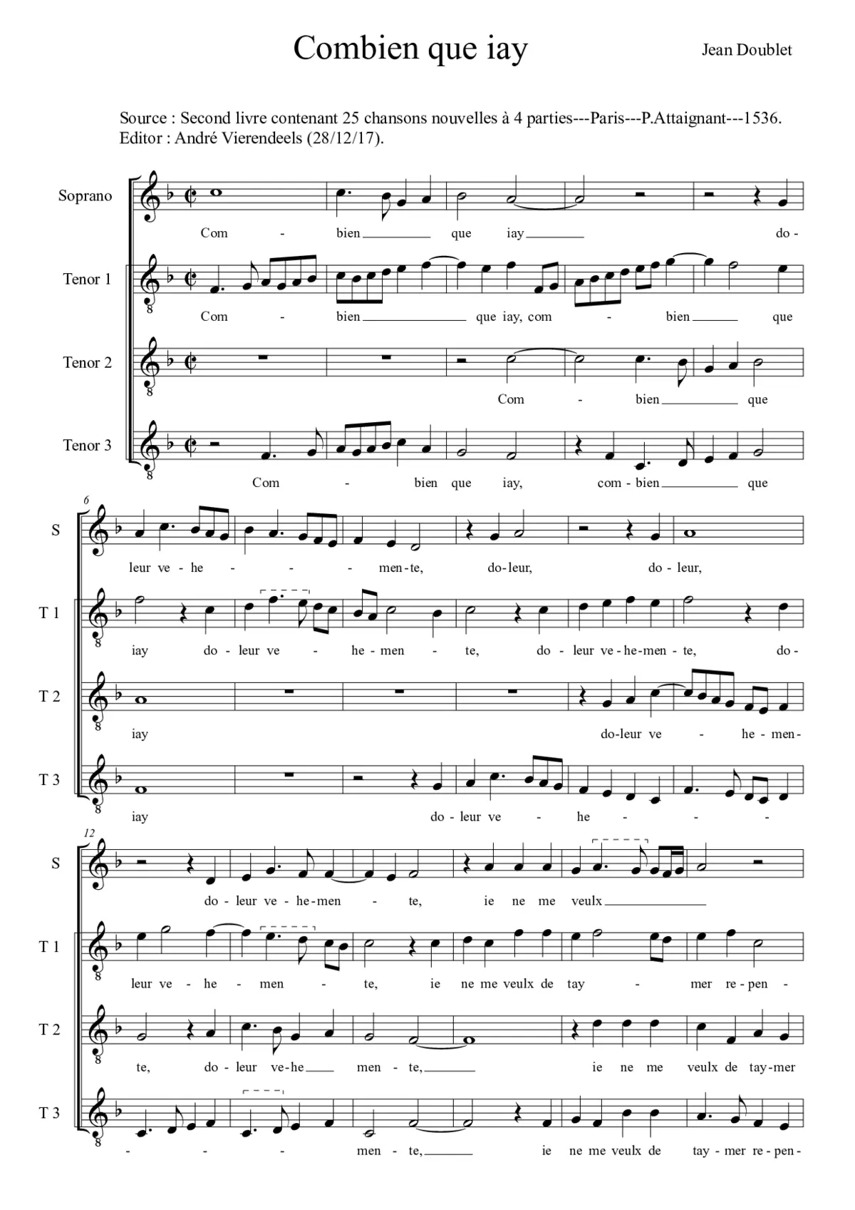 Combien que iay - Page 1