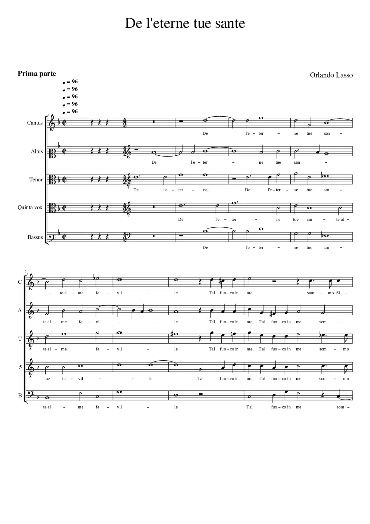 De l'eterne tue sante - Page 1