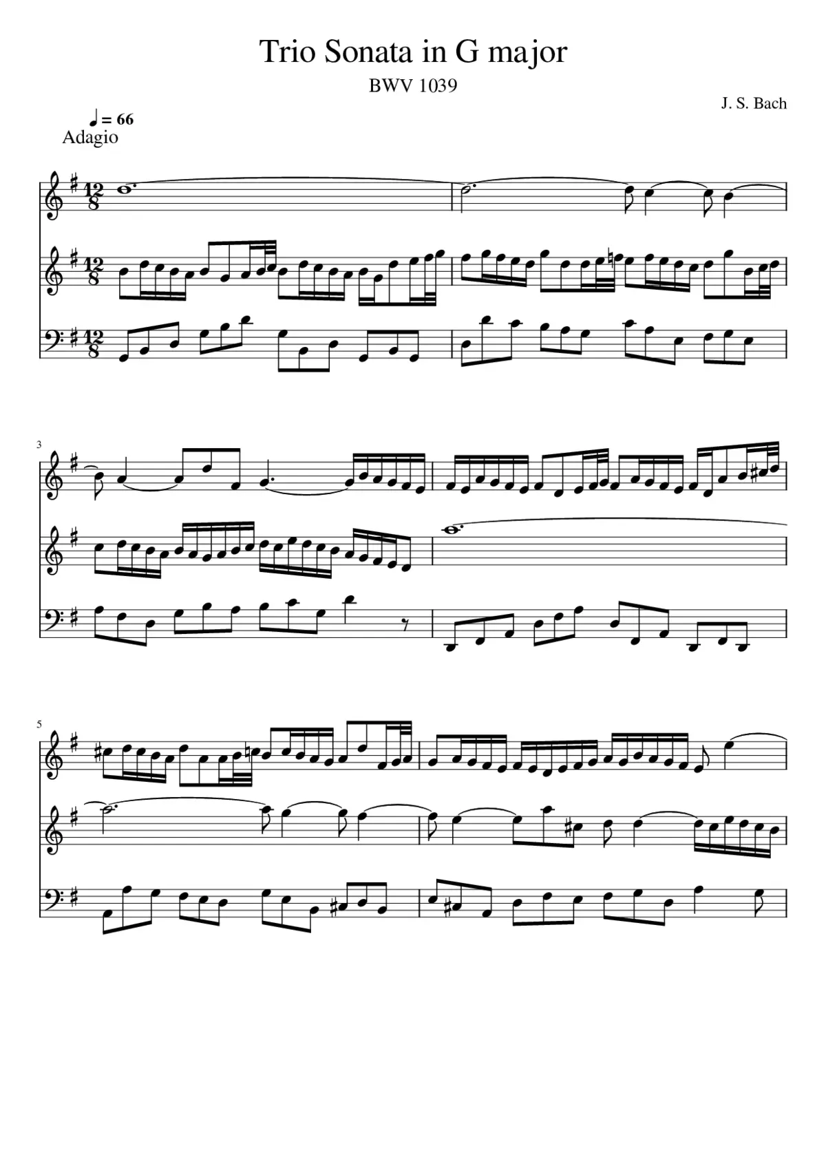 Trio Sonata in G major BWV 1039 - Page 1