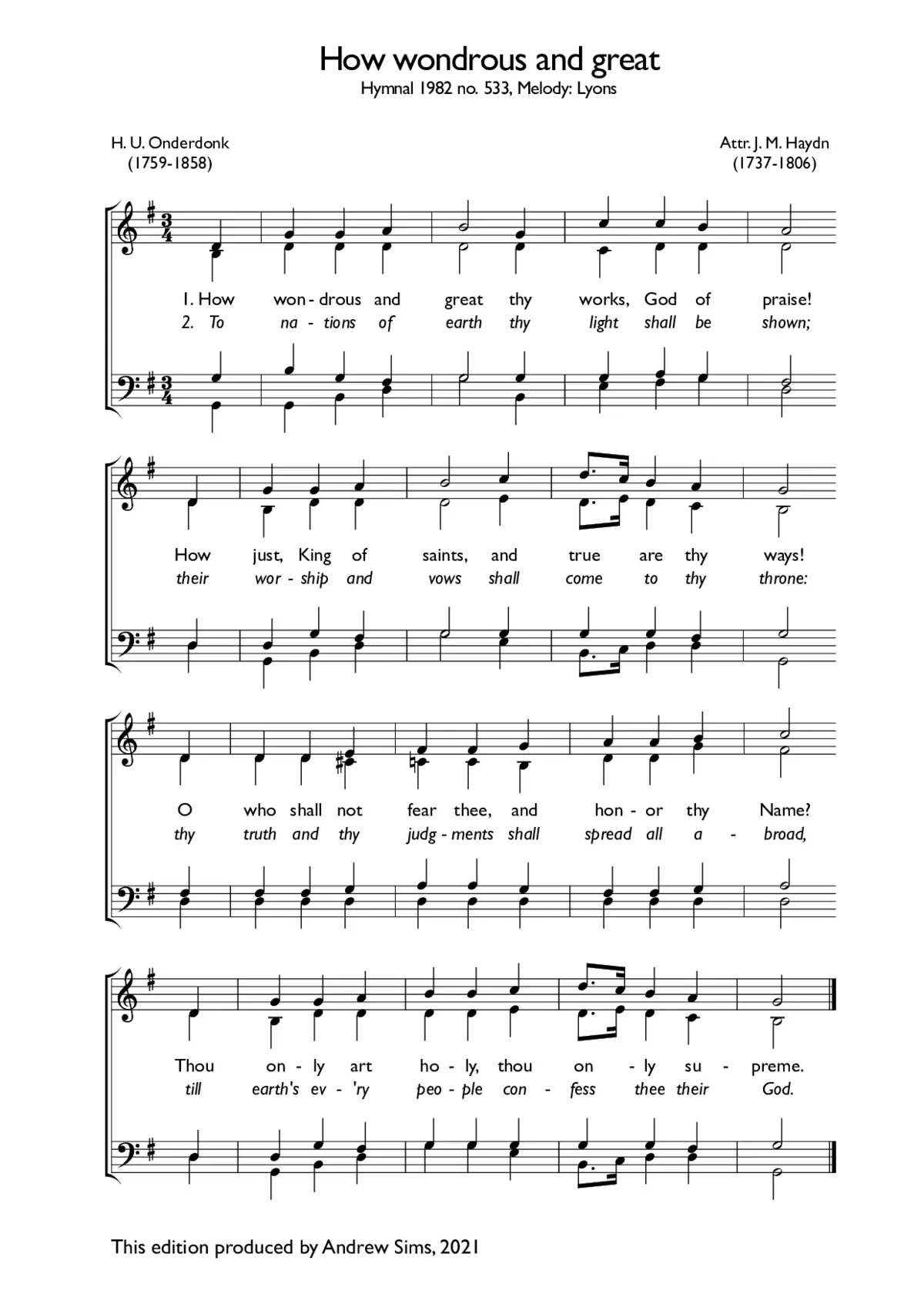 How wondrous and great - Page 1