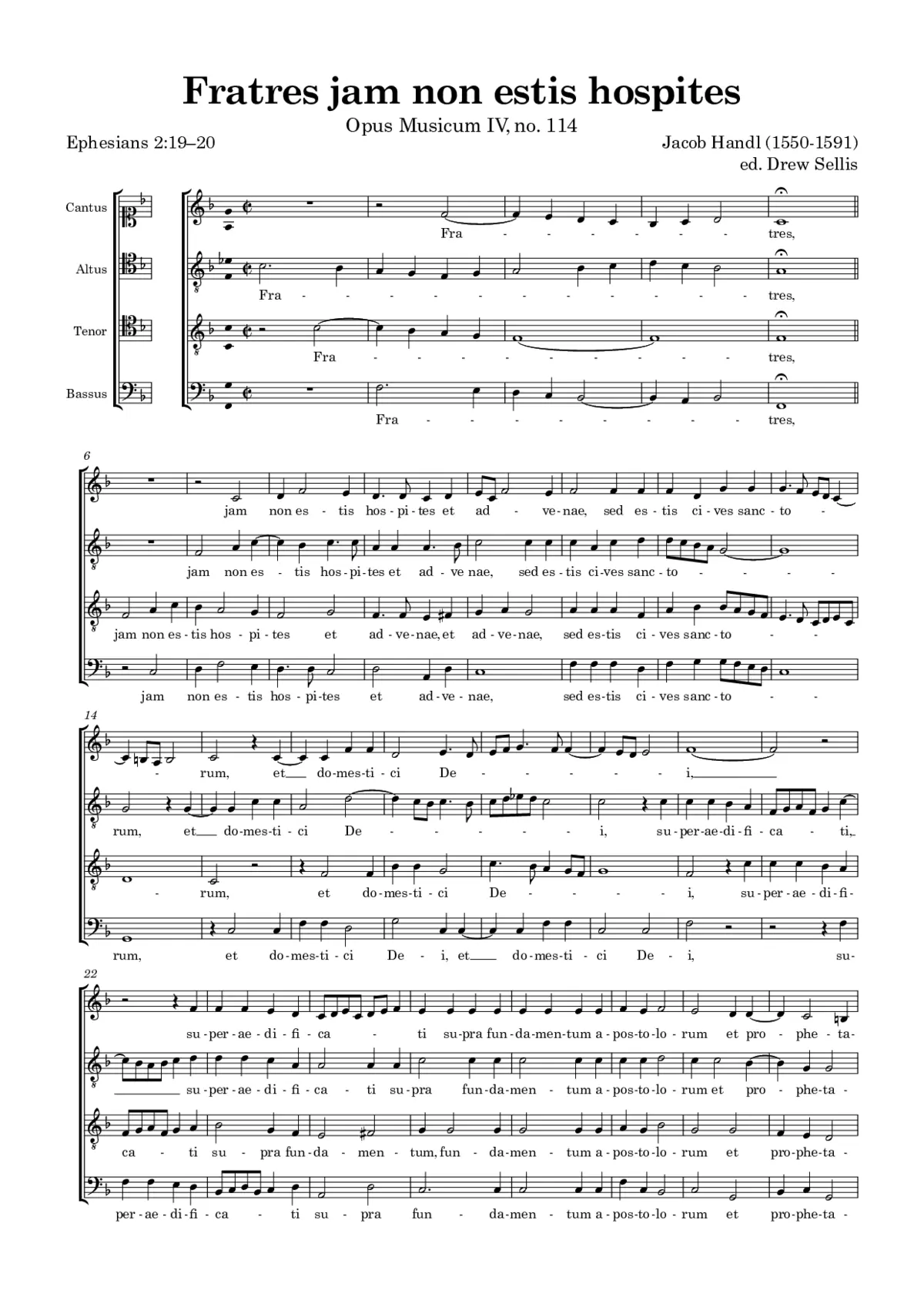 Fratres jam non estis hospites - Page 1