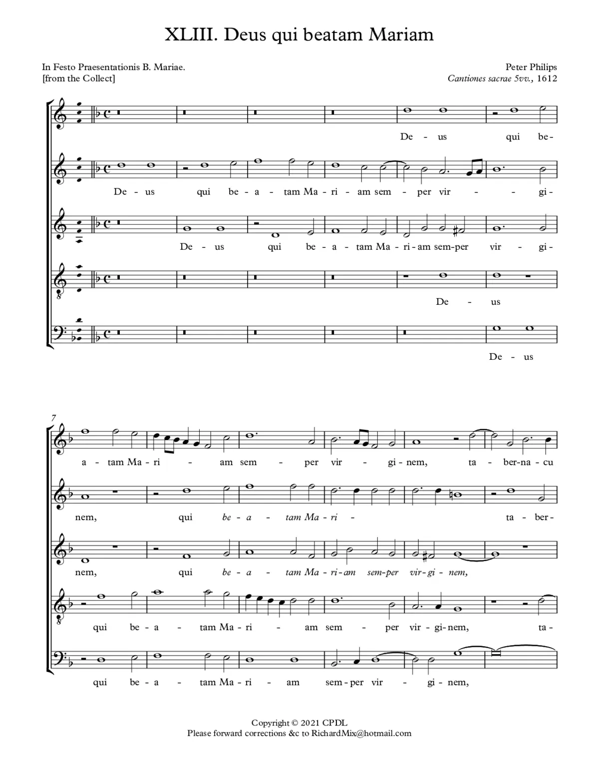 Deus qui beatam Mariam - Page 1