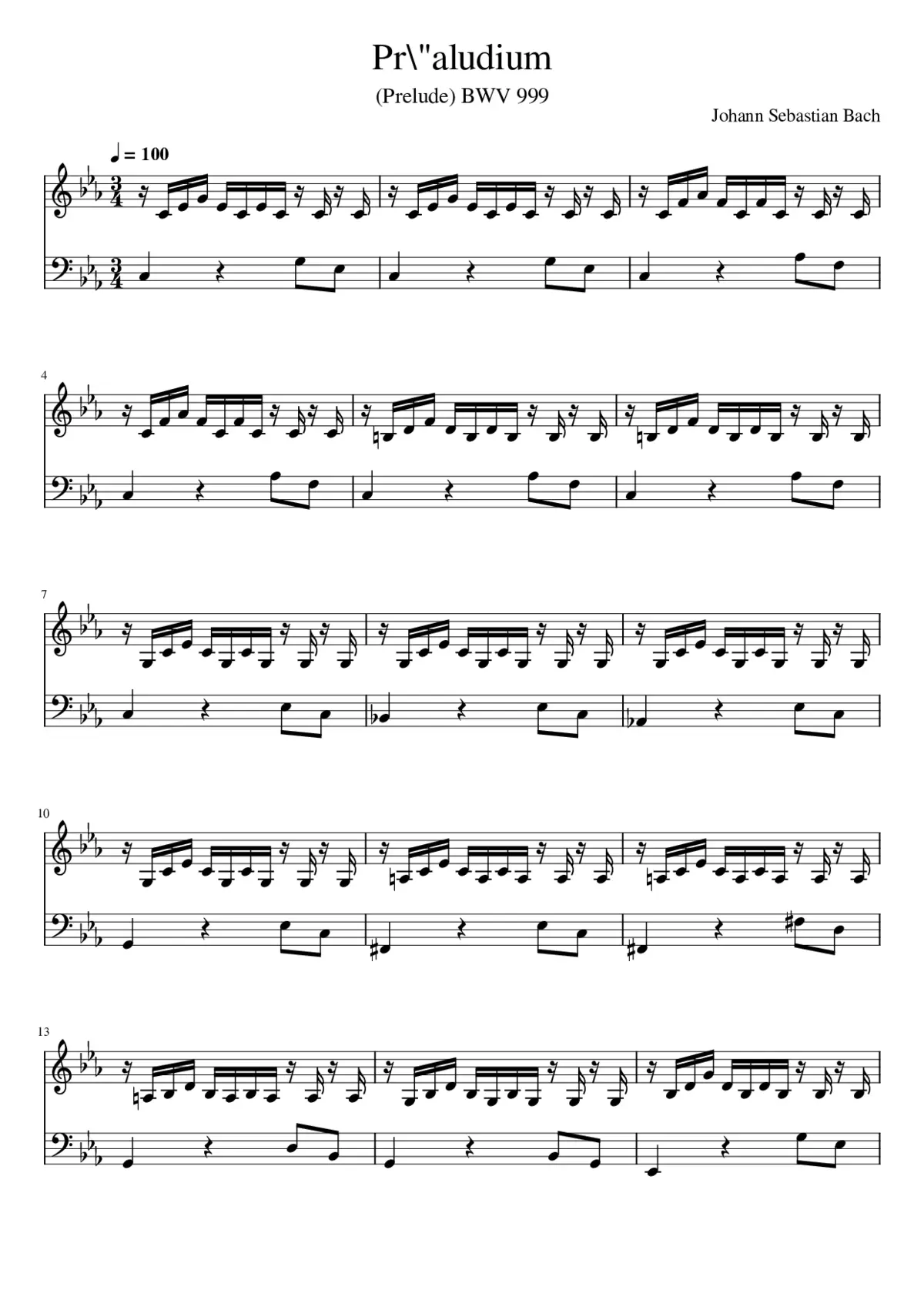 Prelude and Fugue in E minor BWV 855 - Page 1