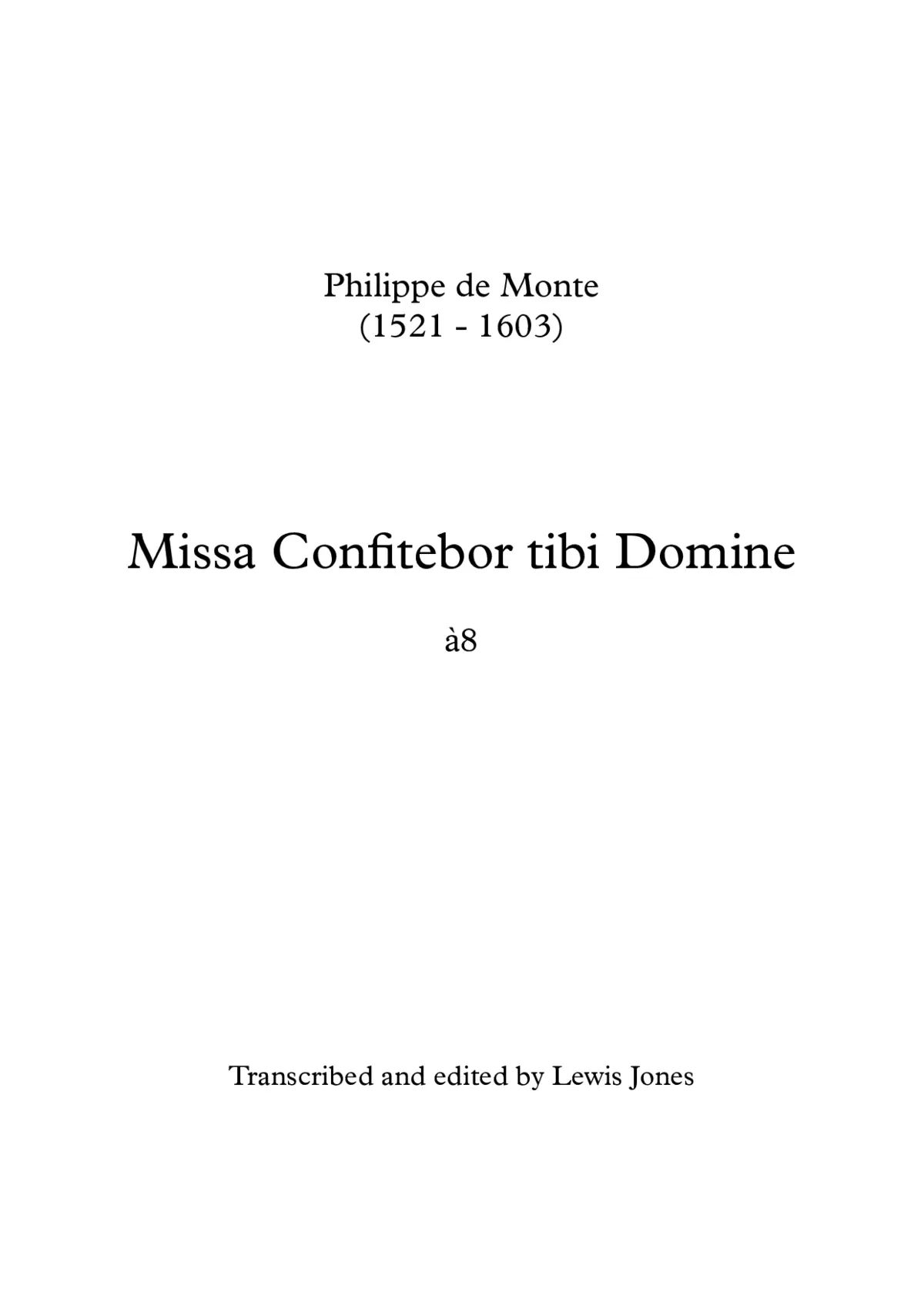 Missa Confitebor tibi Domine - Page 1