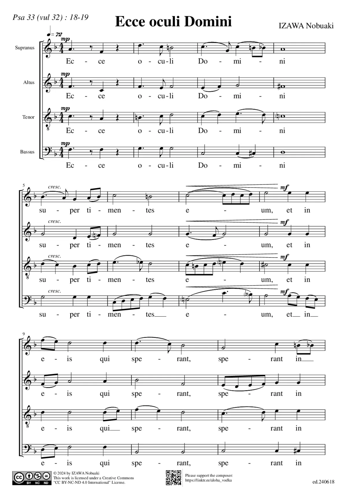 Ecce oculi Domini - Page 1