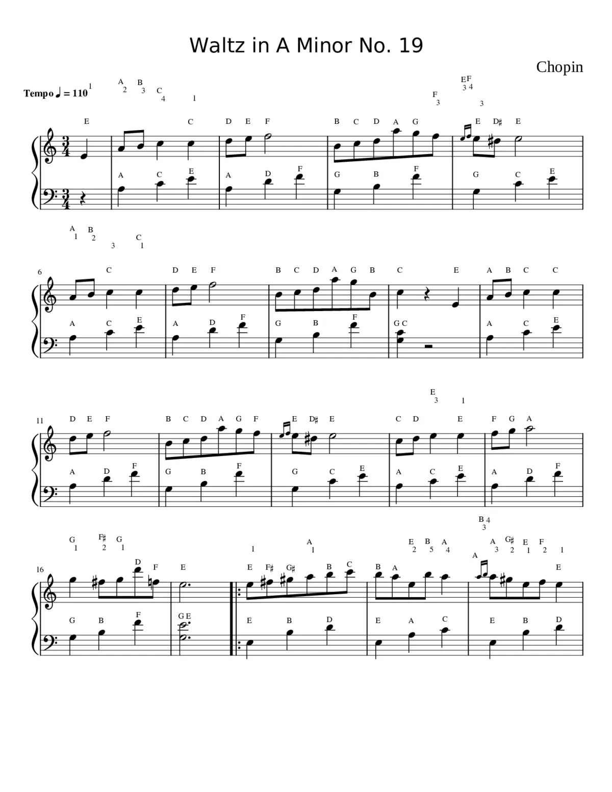 Waltz in A minor B.150 - Page 1