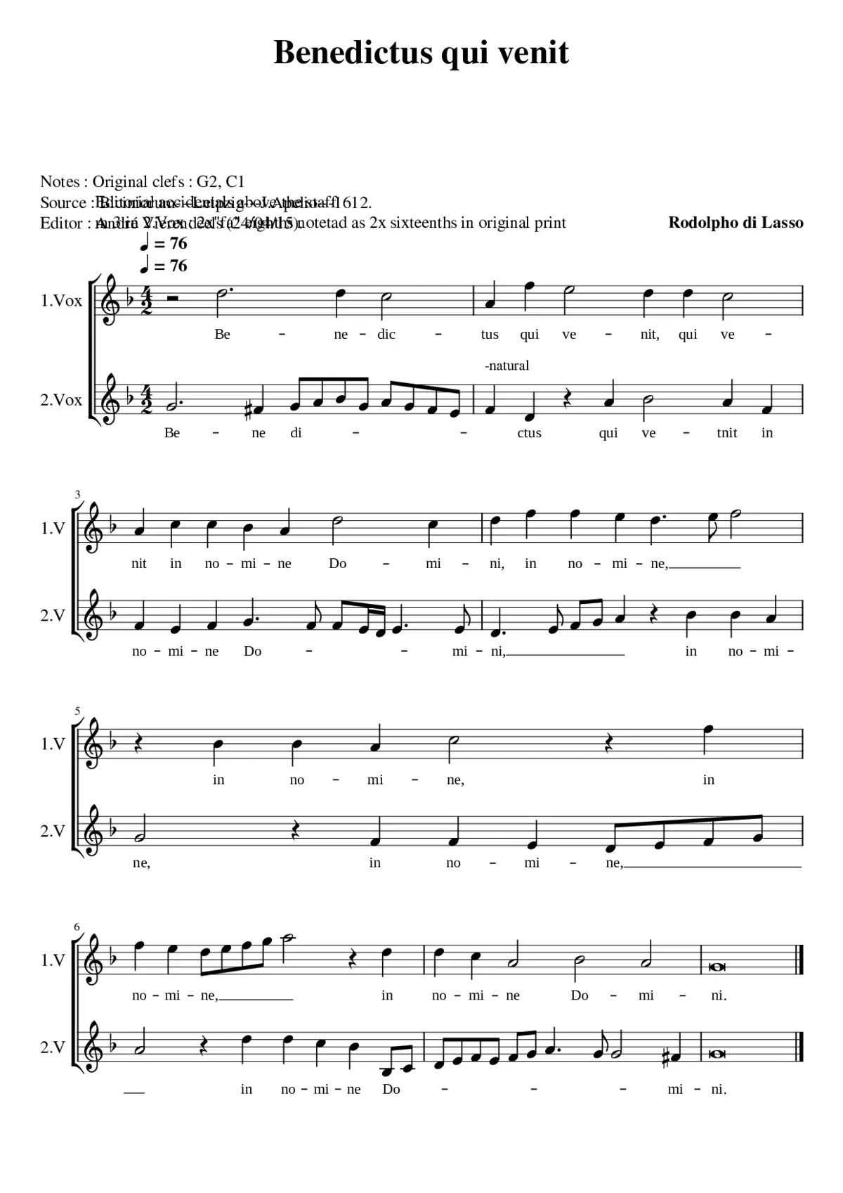 Benedictus - Page 1