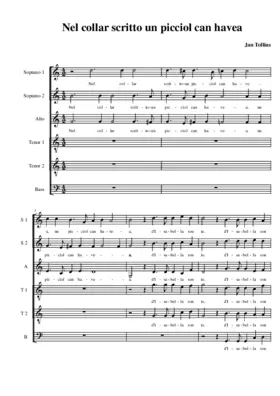 Nel collar scritto un picciol can havea