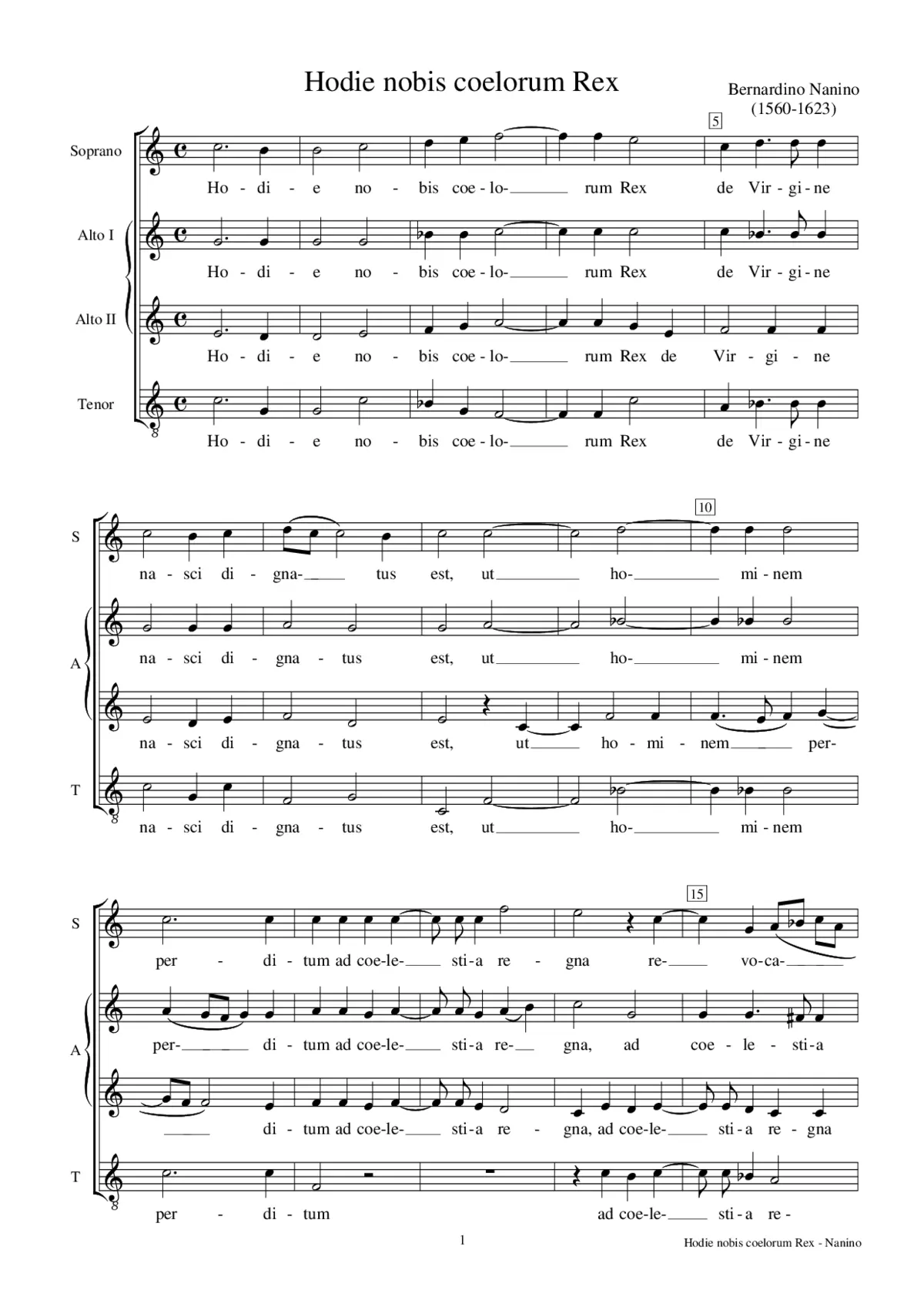 Hodie nobis coelorum rex - Page 1