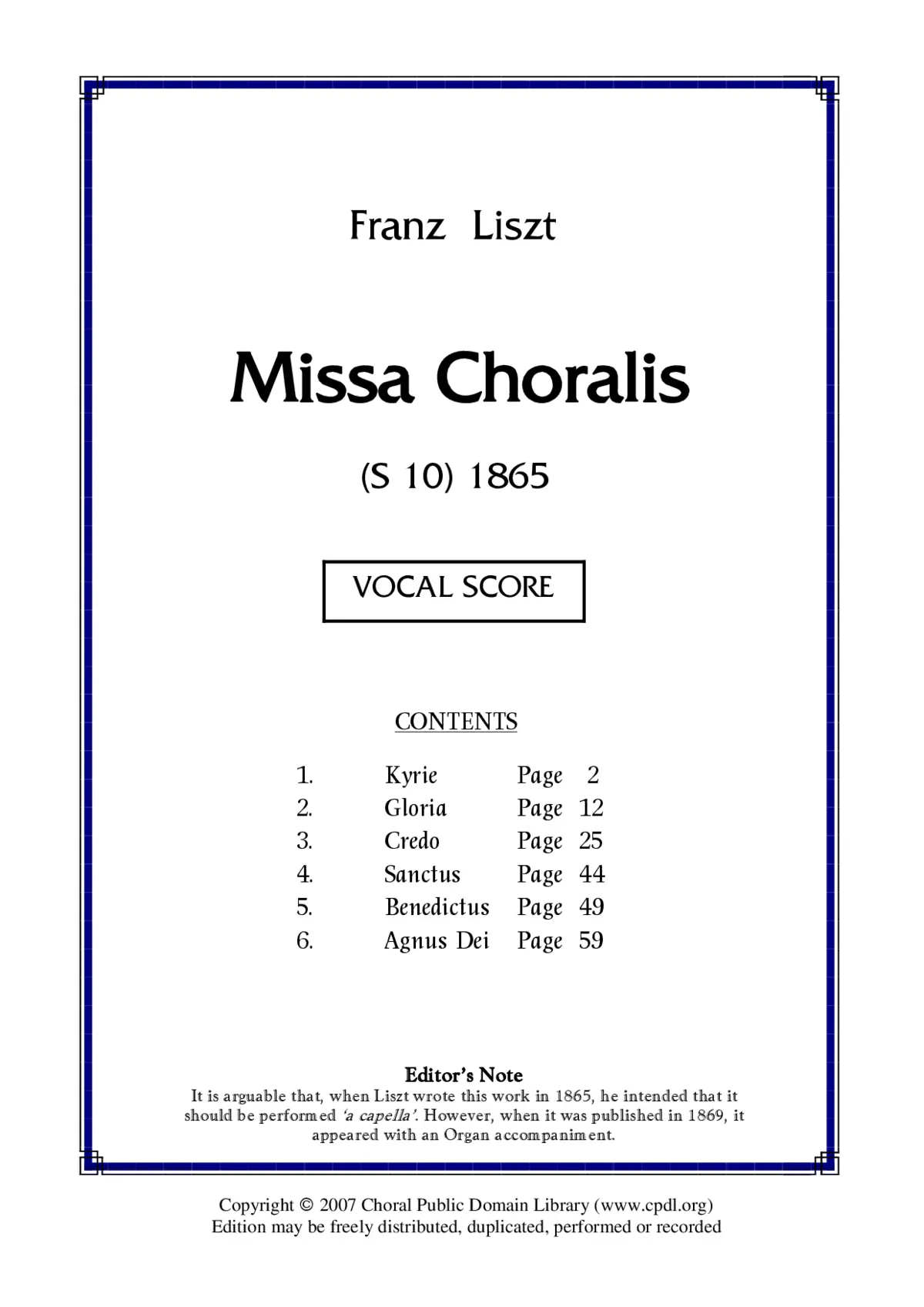 Missa Choralis - Page 1
