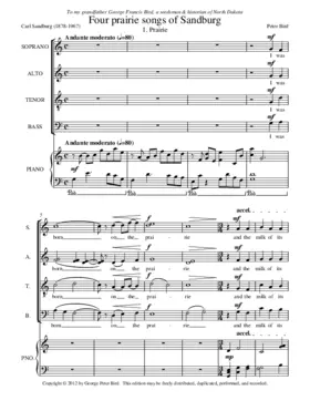 Four prairie songs of Sandburg