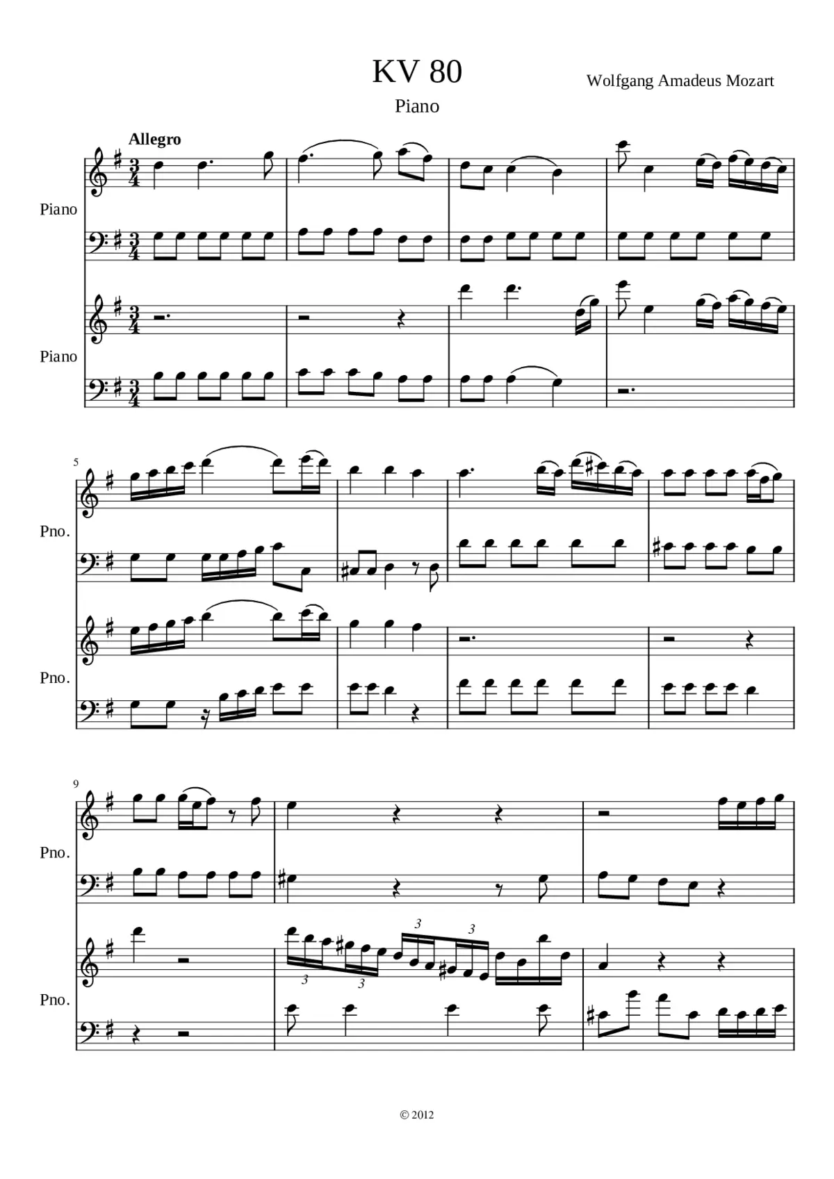 KV 80 Piano - Page 1