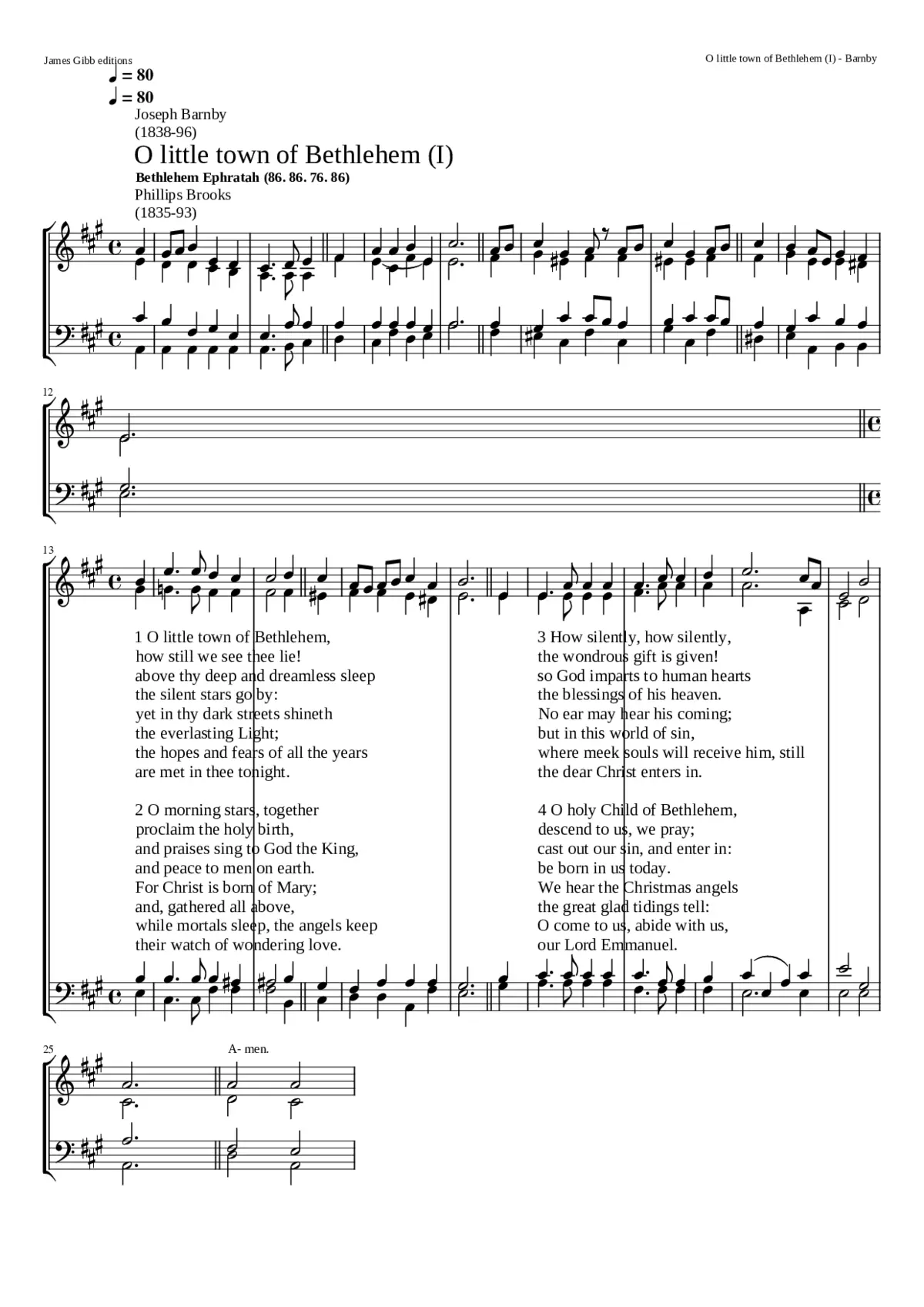 O Little Town of Bethlehem - Page 1