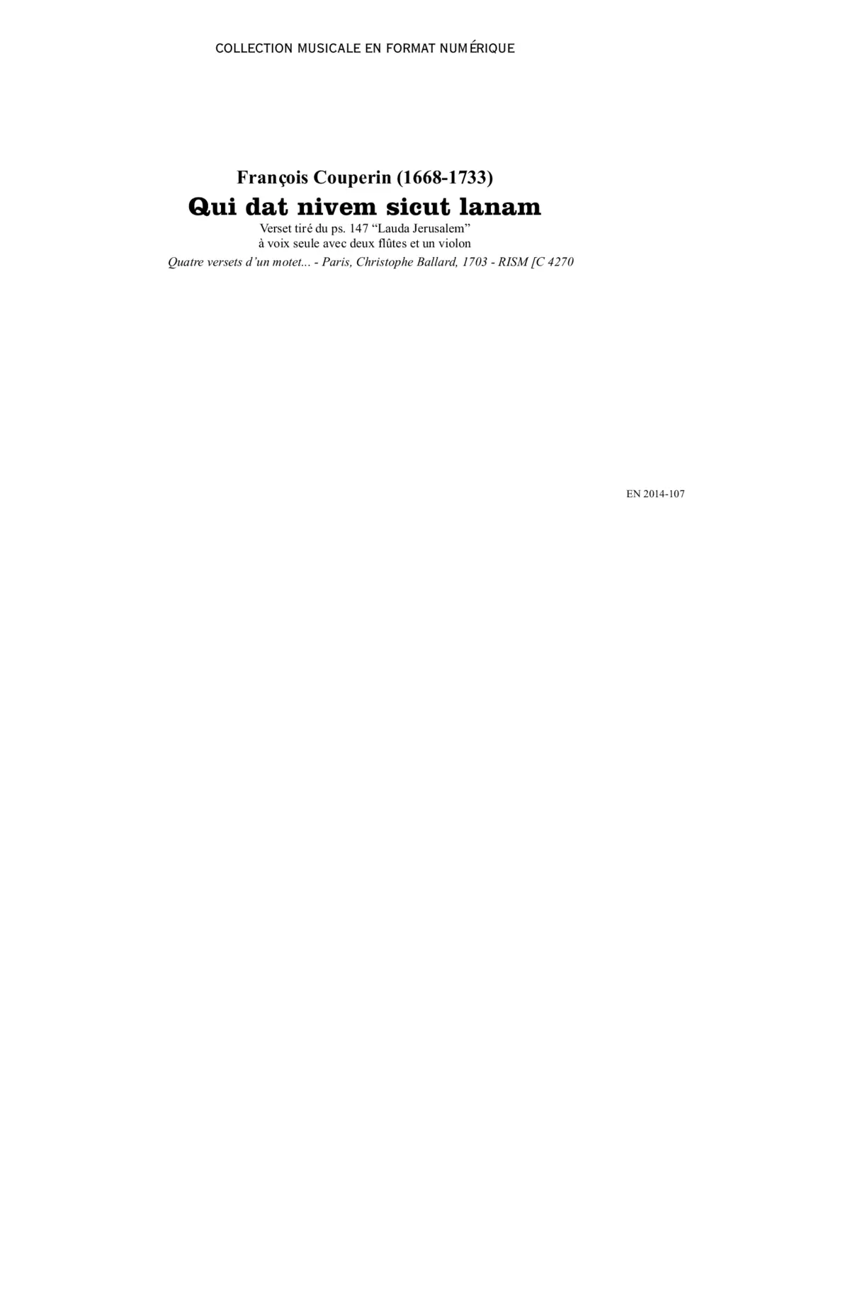 Qui dat nivem sicut lanam - Page 1