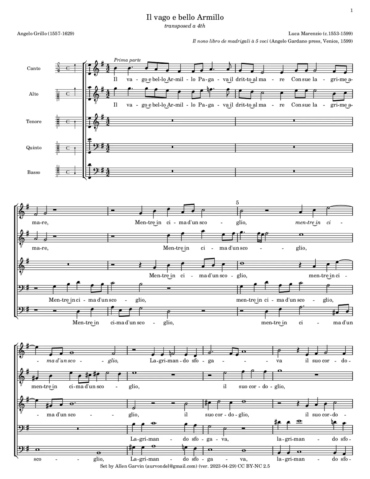 Il vago e bello Armillo - Page 1