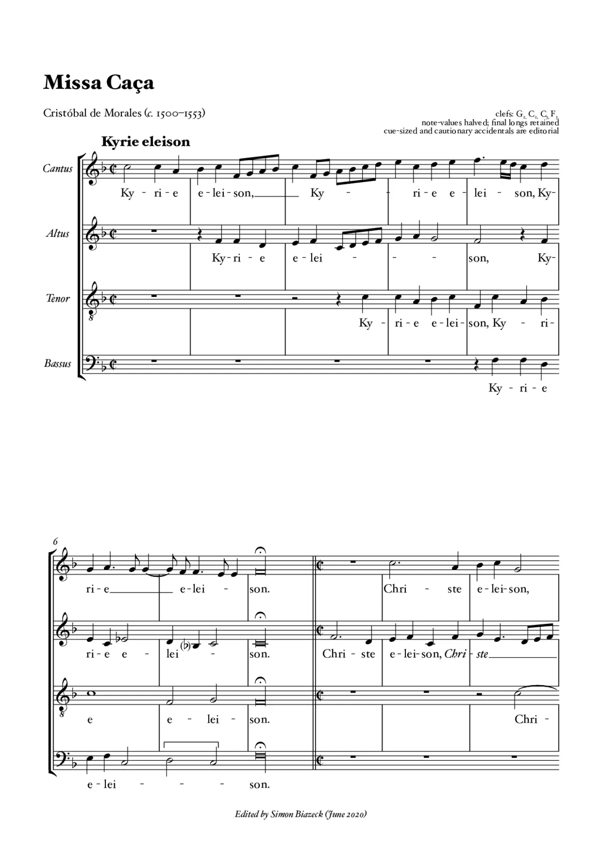 Missa Caça - Page 1
