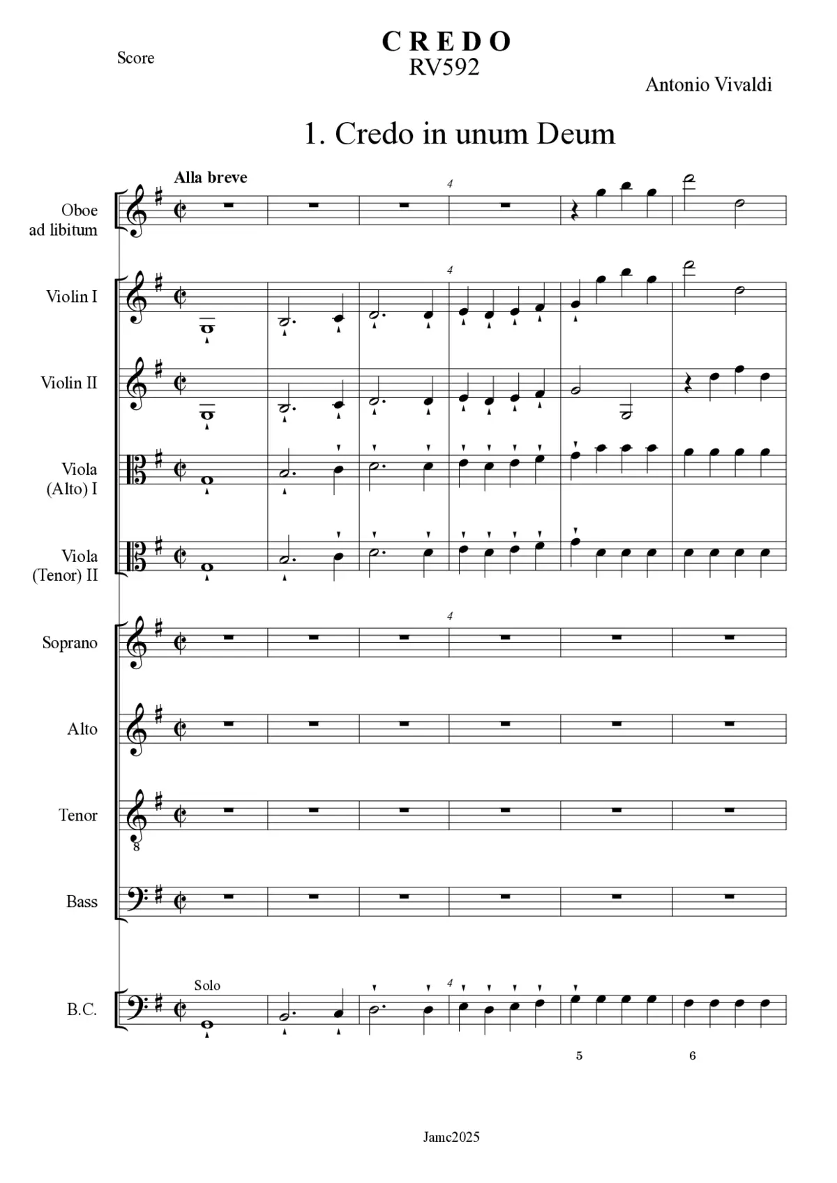 Credo, RV 592 - Page 1