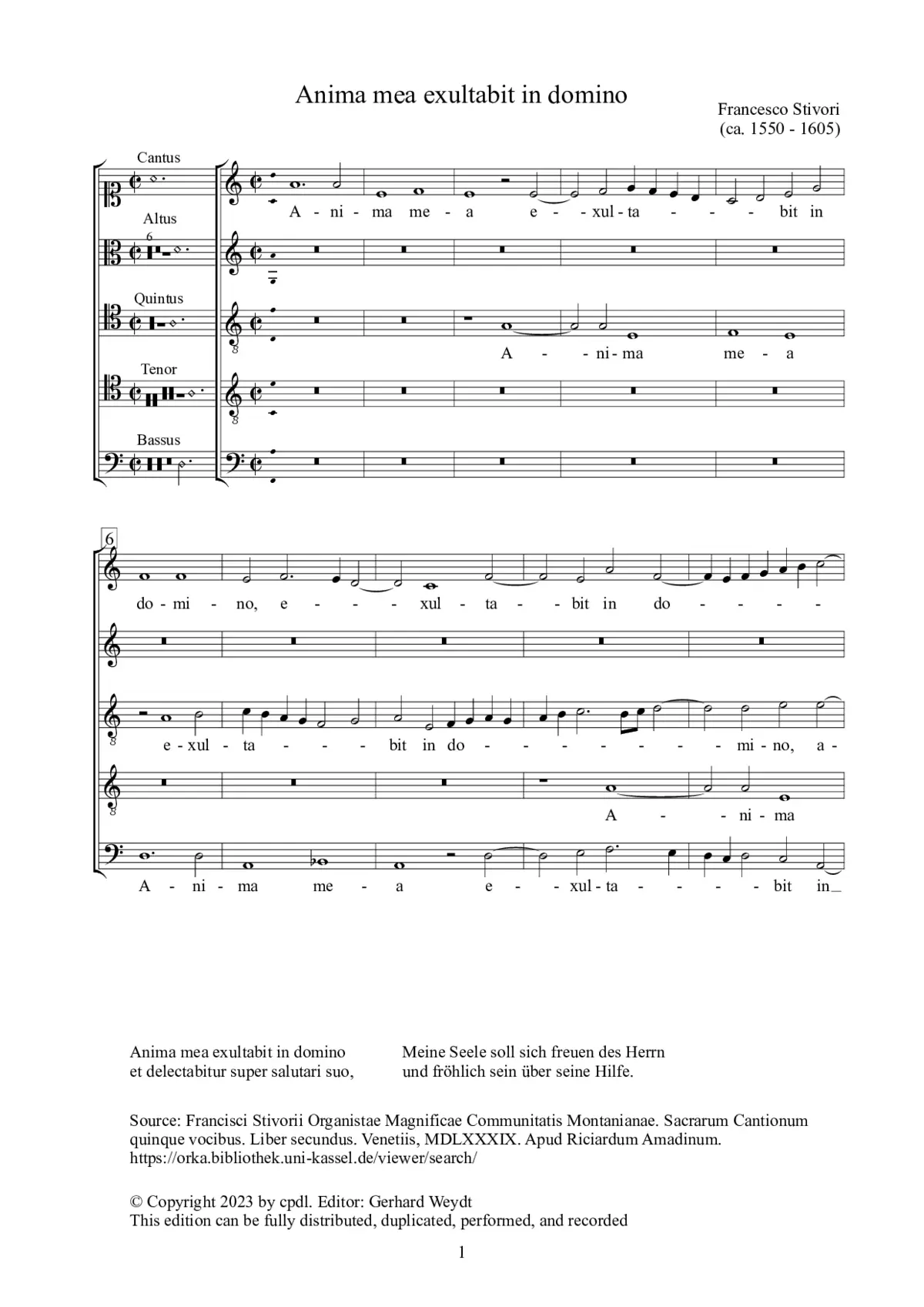 Anima mea exultabit in domino - Page 1