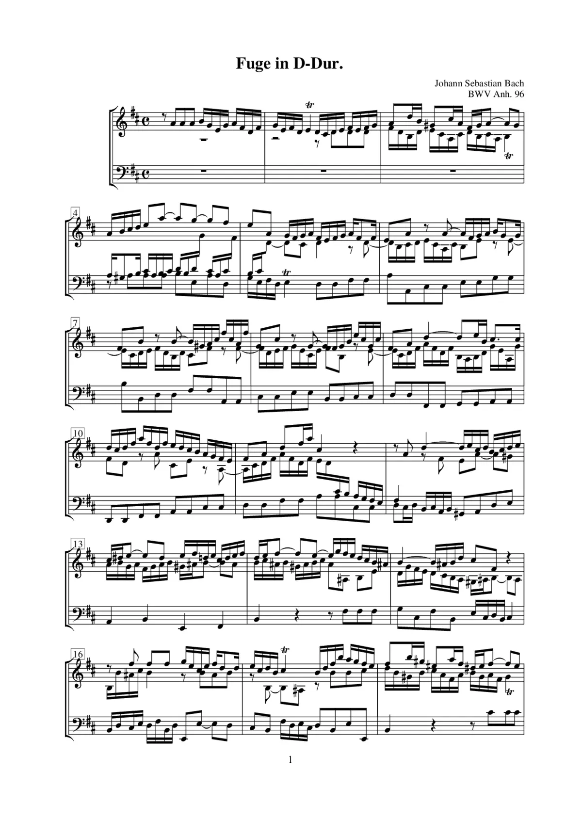 Fugue in D major - Page 1
