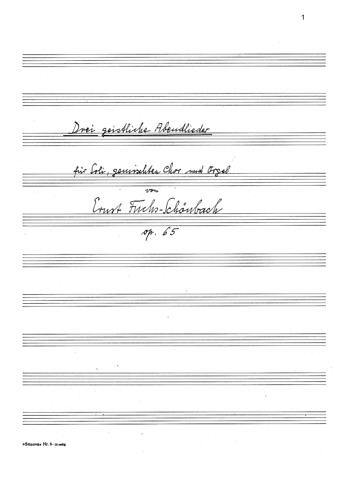 Drei geistliche Abendlieder, Op.65 - Page 1