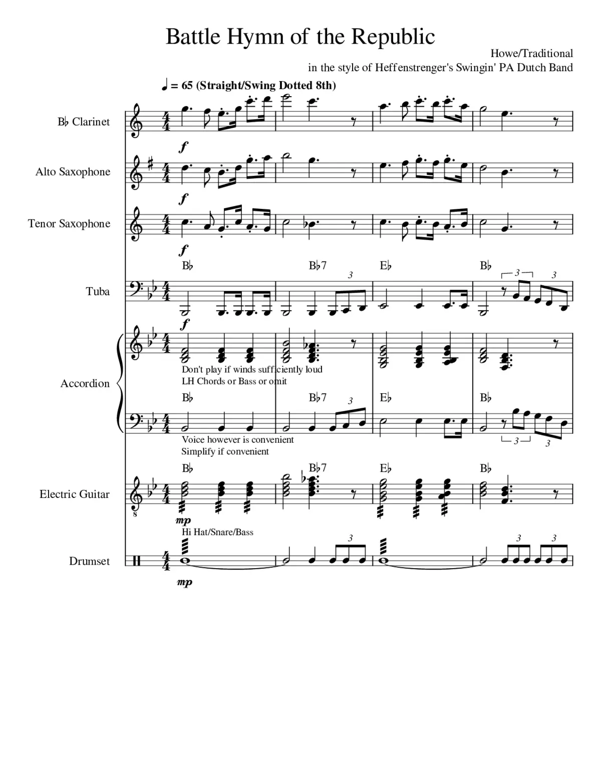 Battle Hymn Of The Republic - Page 1