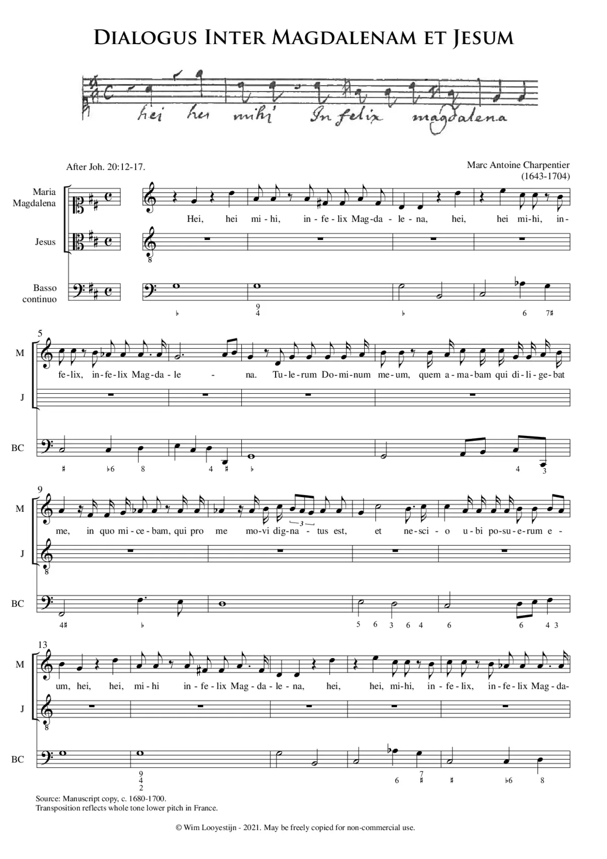 Dialogus inter Magdalenam et Jesum - Page 1