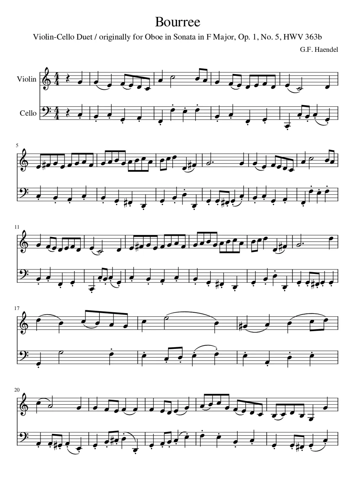 Oboe Sonata In G Major Hwv 363B - Page 1