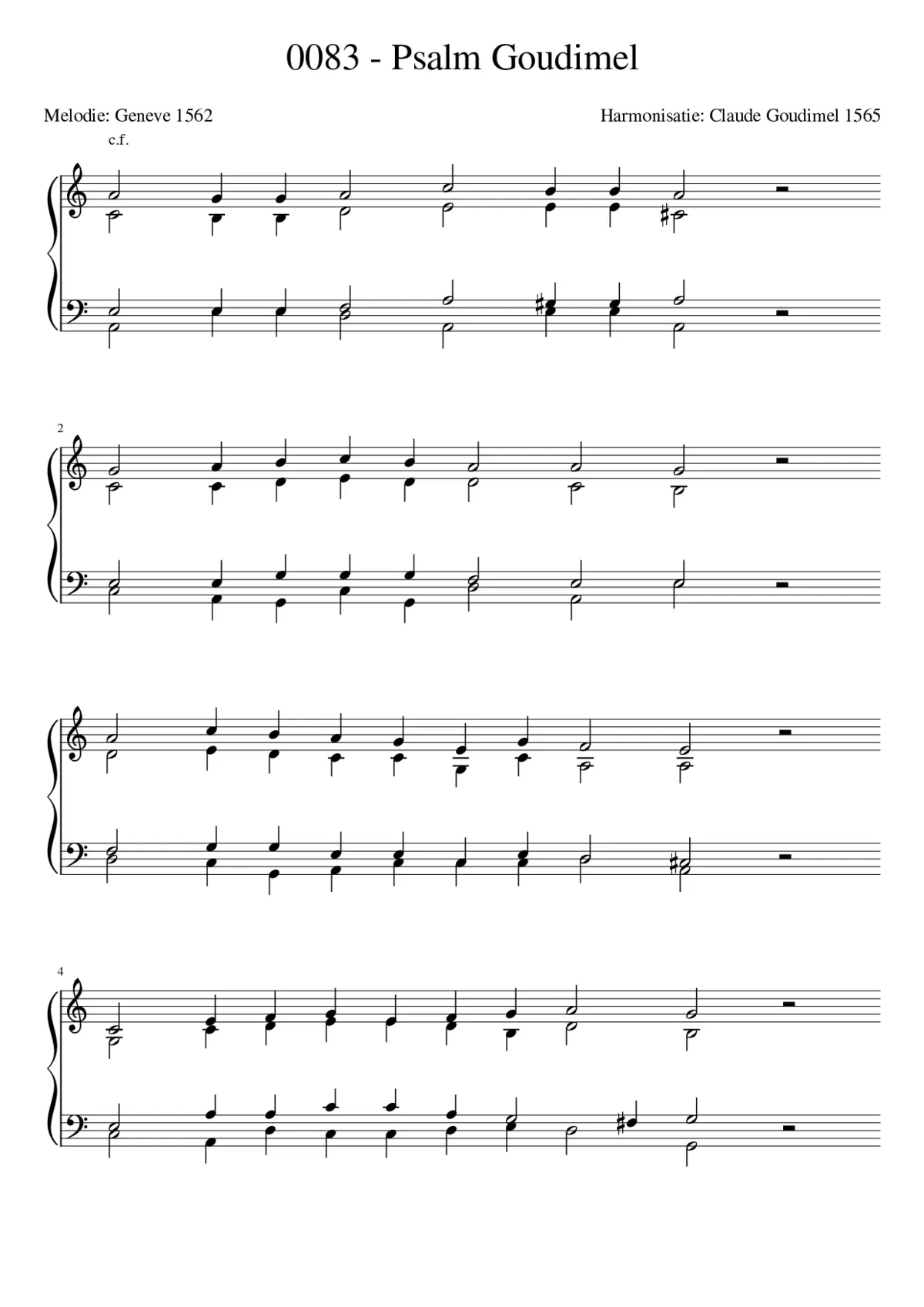 Goudimel Psalms 083 - Page 1