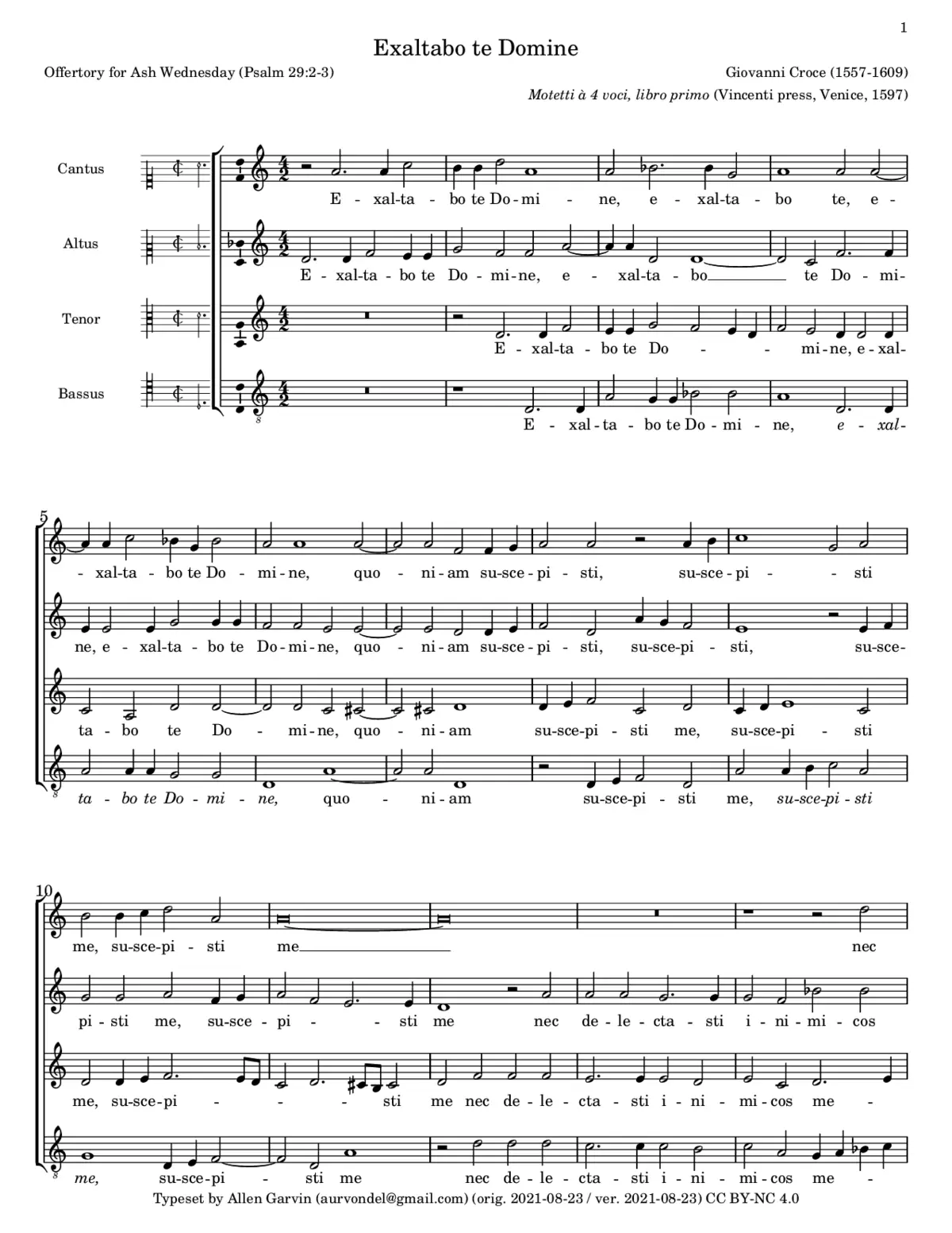 Exaltabo te Domine - Page 1