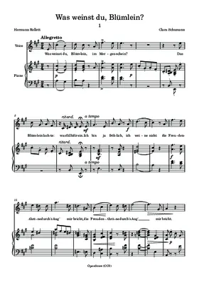 Was weinst du, Blümlein