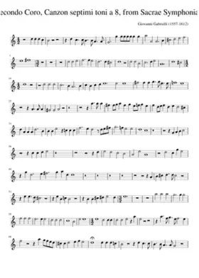 Canto Secondo Coro Canzon septimi toni a 8 from Sacrae Symphoniae (1597)