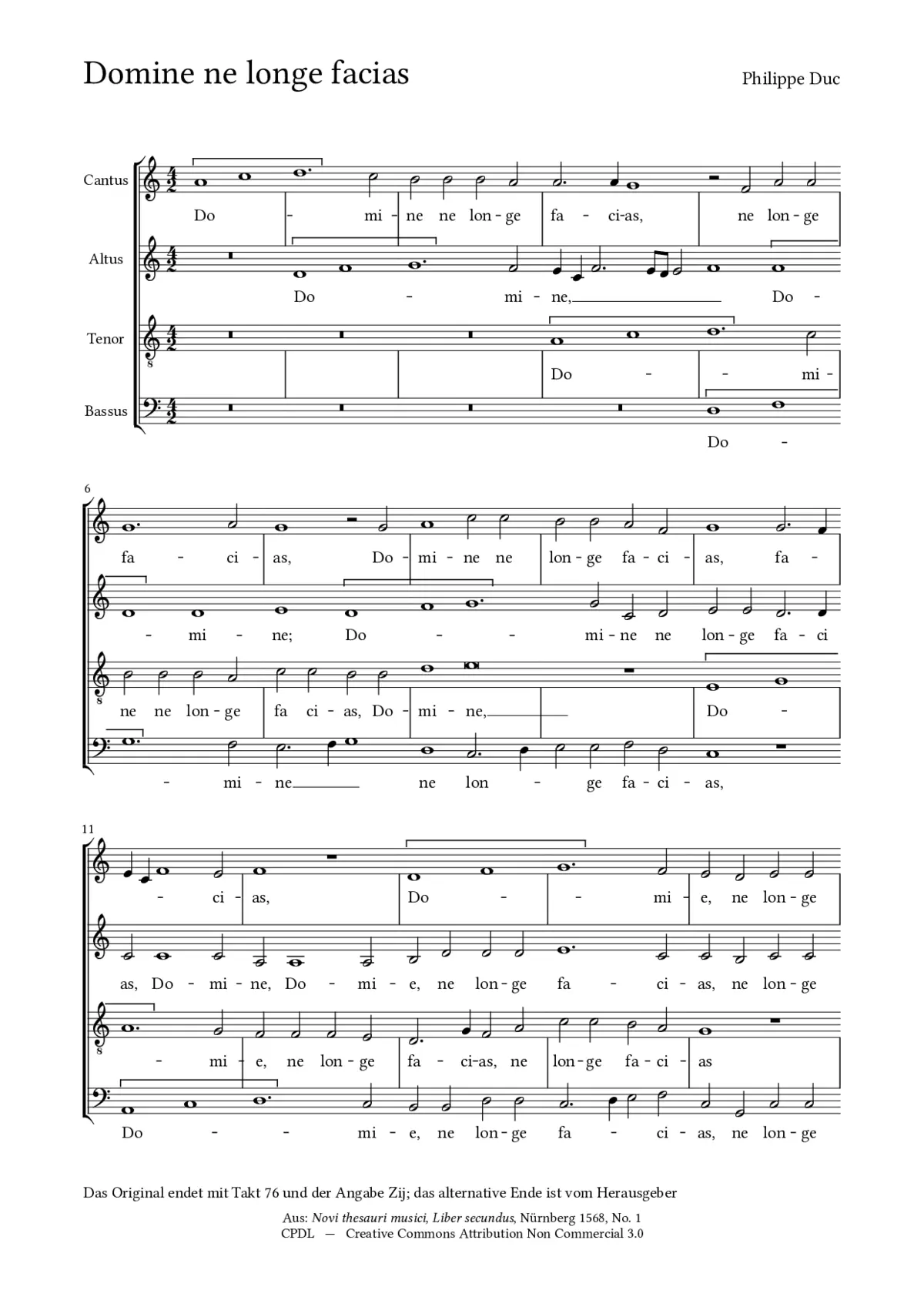 Domine ne longe facias - Page 1