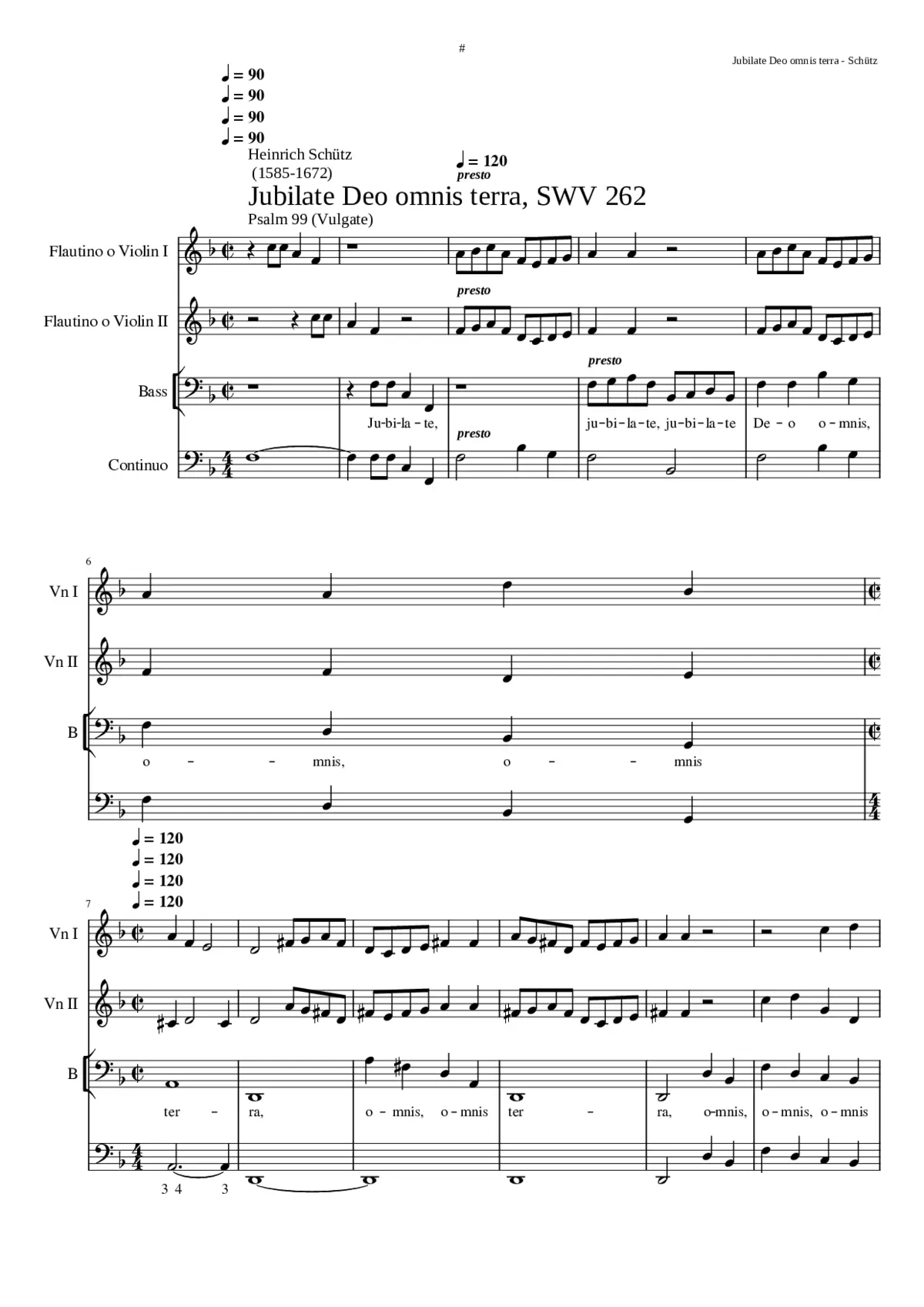Jubilate Deo omnis terra SWV 262 - Page 1