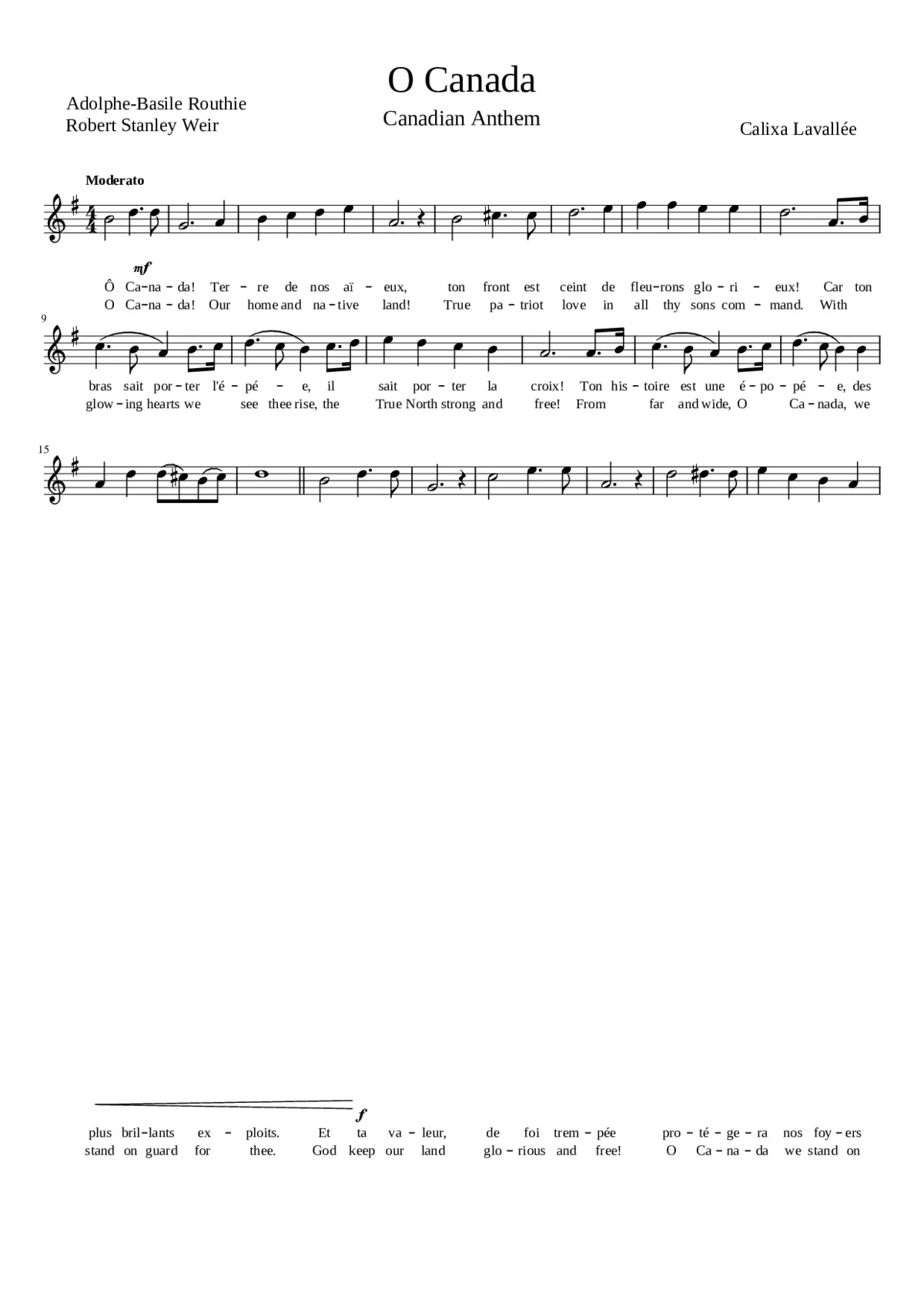 O Canada - Page 1