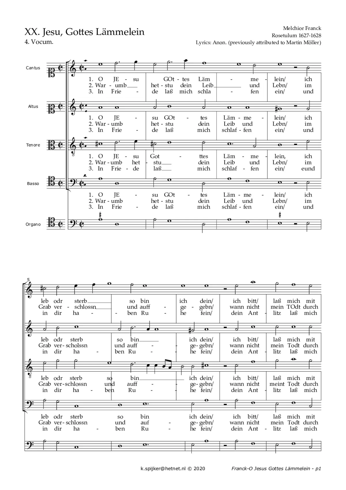 Jesu, Gottes Lämmelein - Page 1