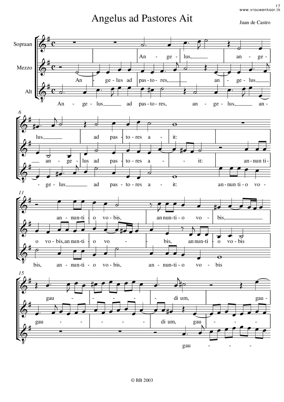 Angelus ad pastores ait - Page 1