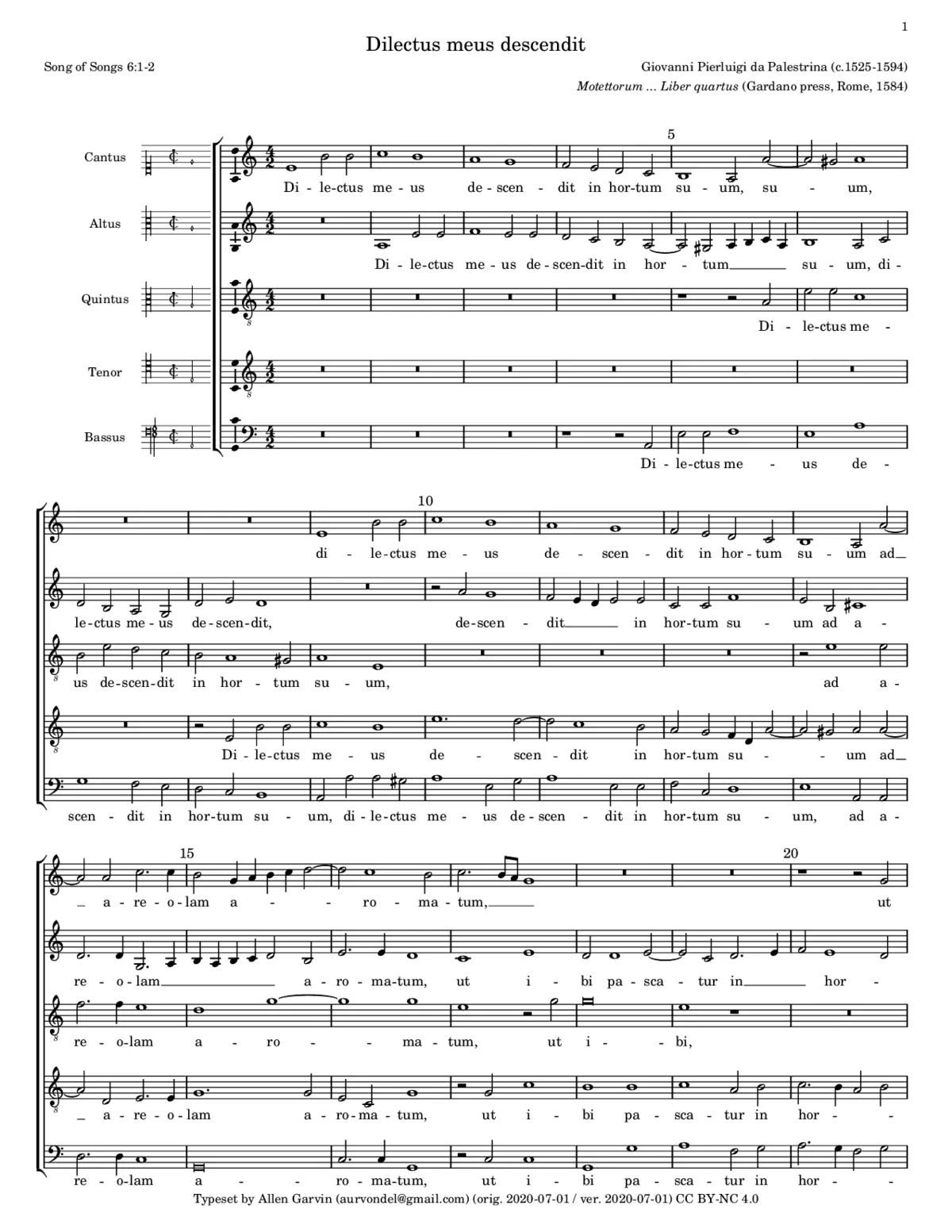 Dilectus meus descendit - Page 1