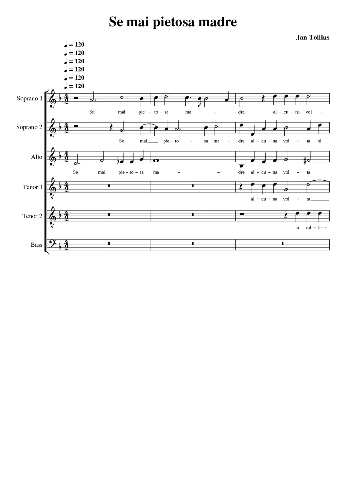 Se mai pietosa madre - Page 1