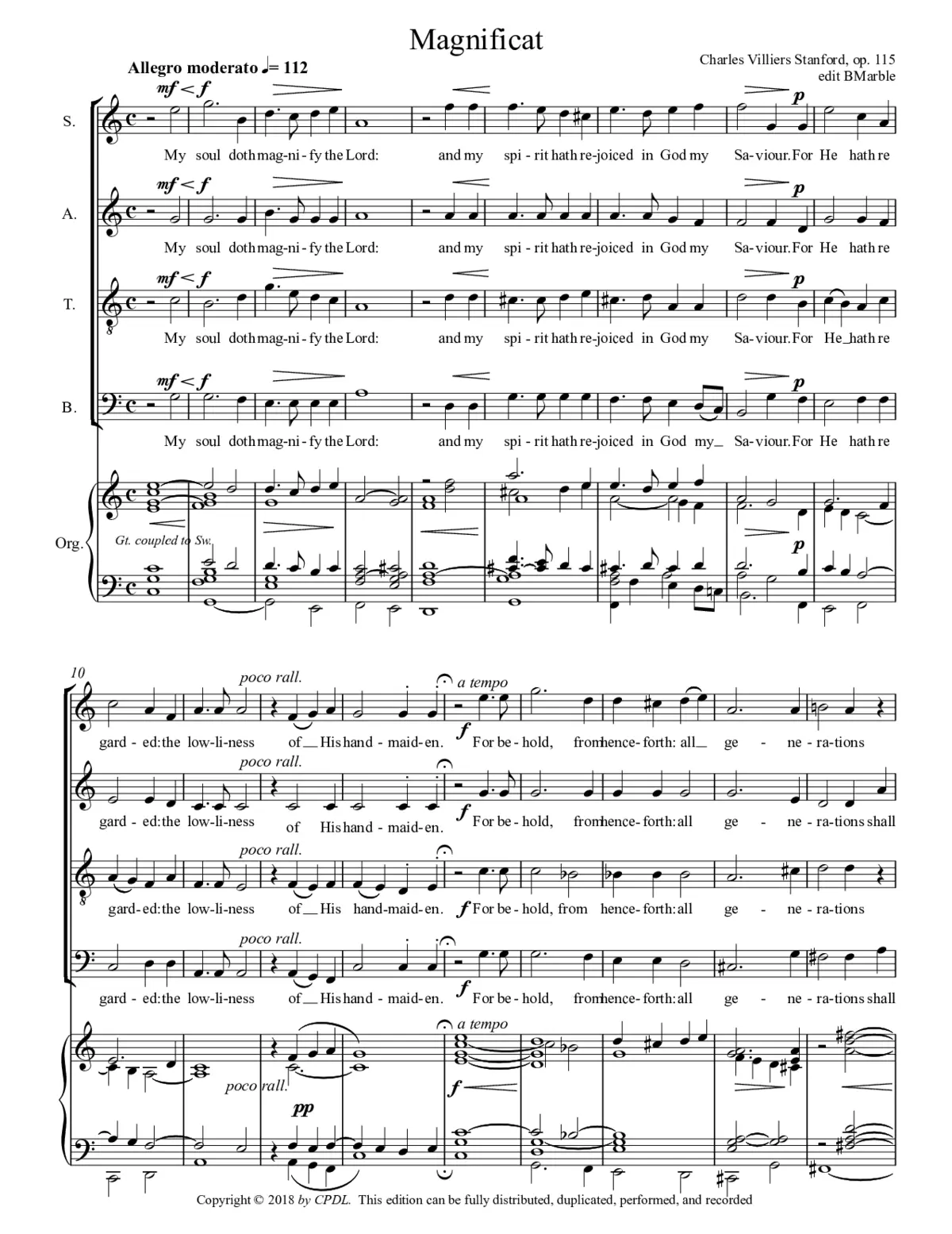 Magnificat and Nunc dimittis in C, Op. 115 - Page 1