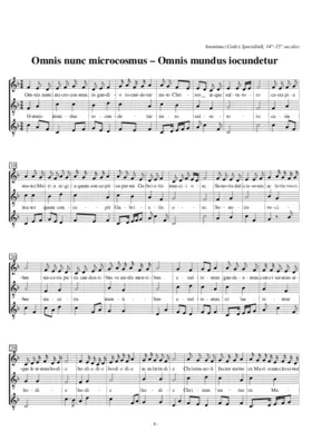 Omnis nunc microcosmus - Omnis mundus jocundetur